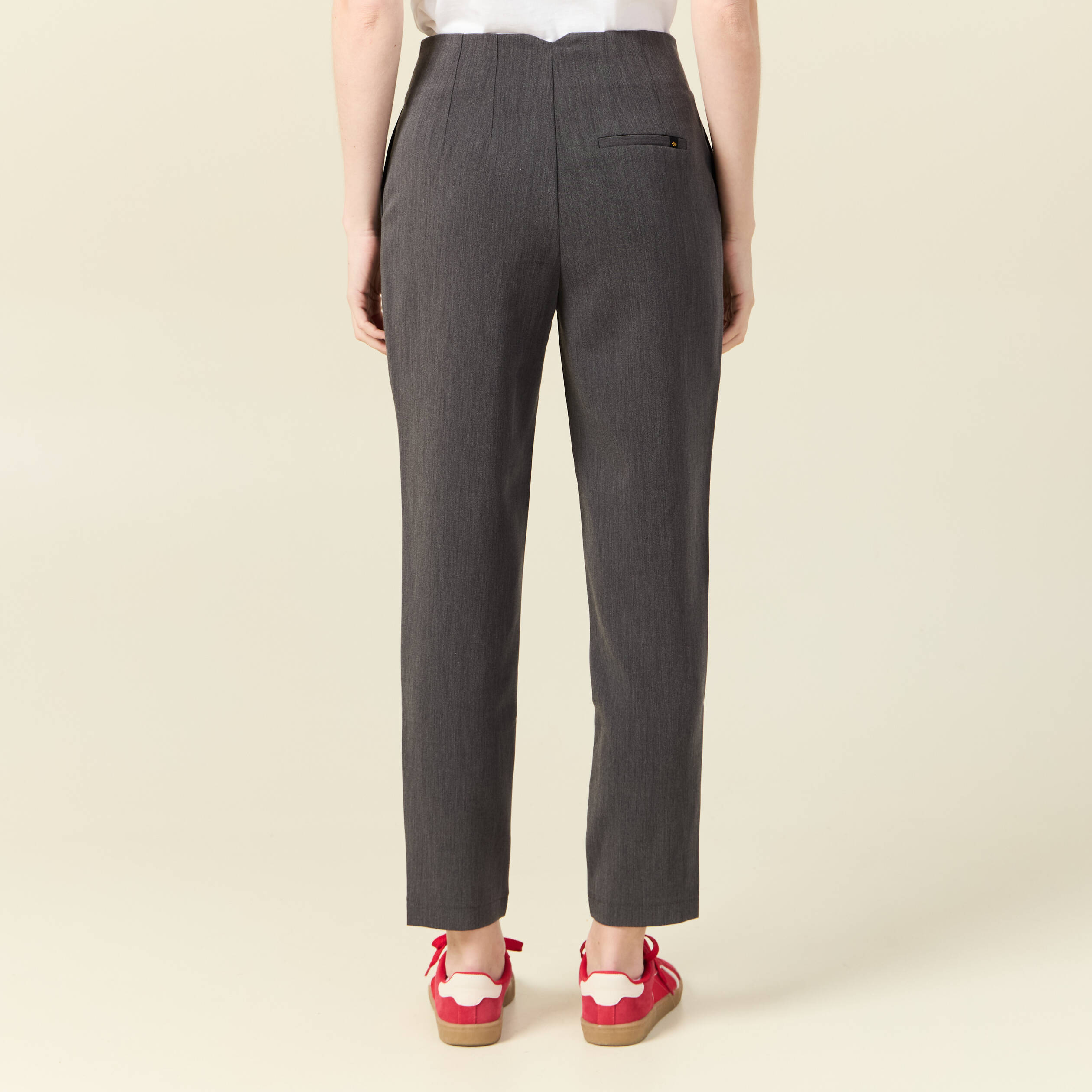 pantalon cigarette gris femme Pantalon cigarette gris femme