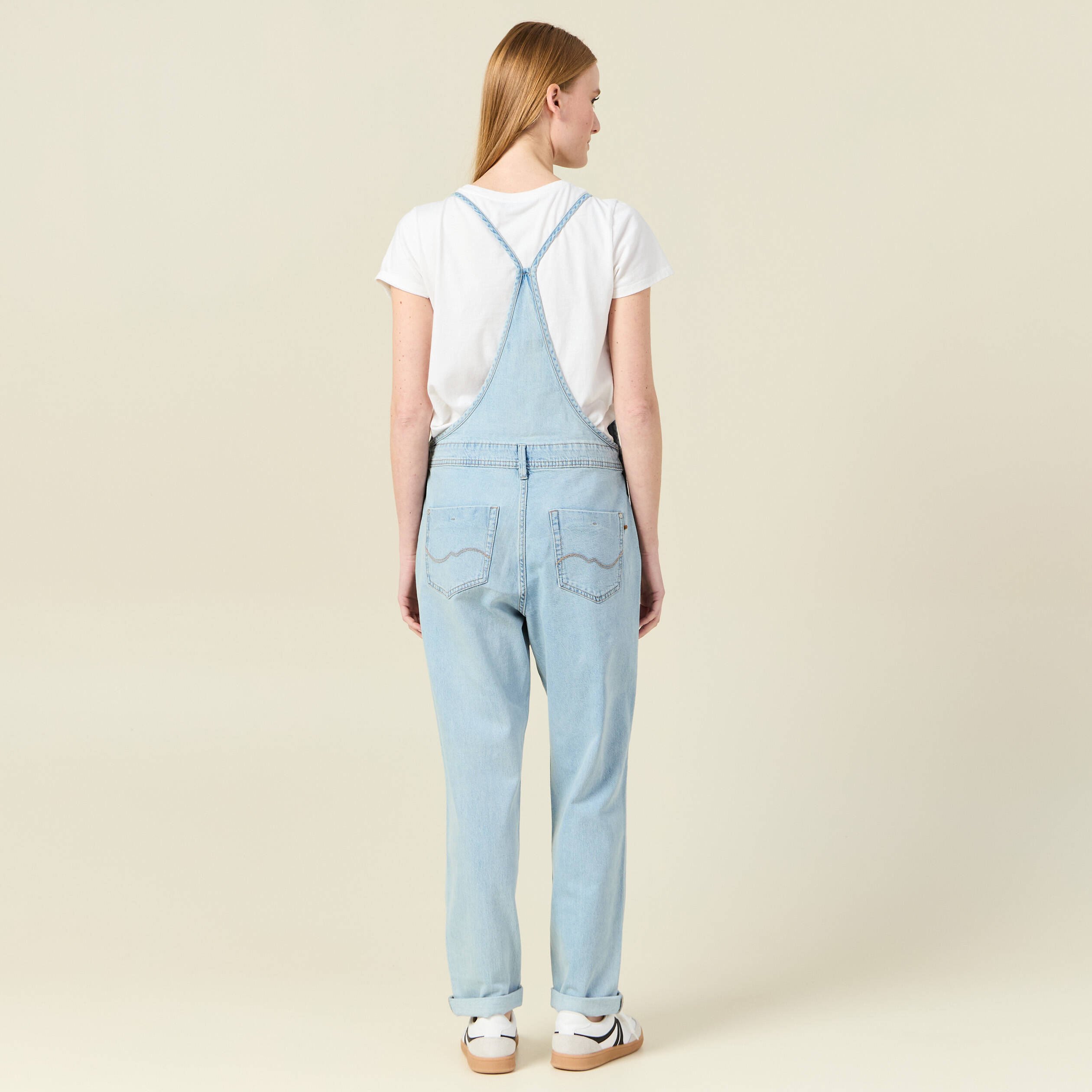 salopette droite en jean denim used femme Salopette droite en jean denim used femme