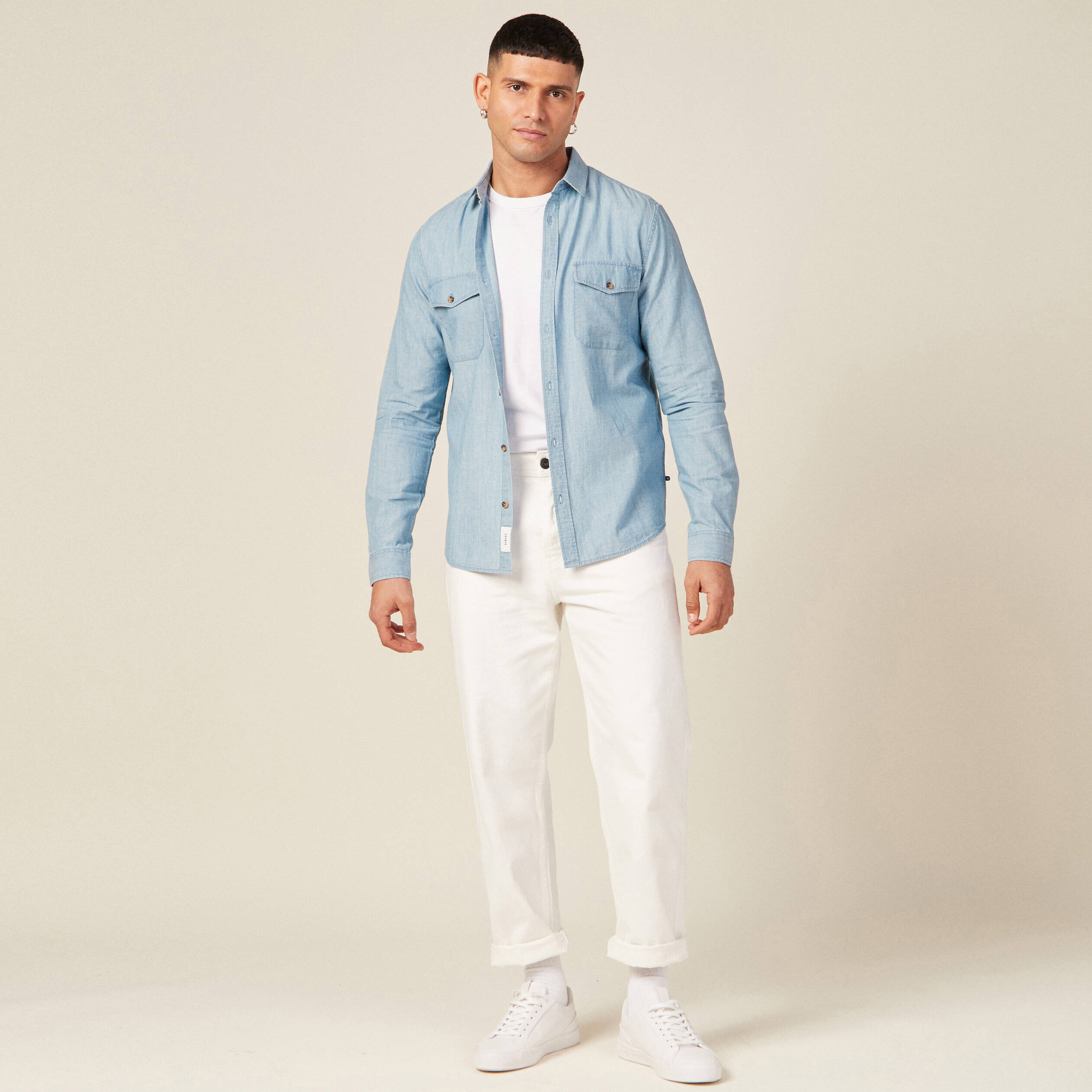 chemise en jean bleu clair homme Chemise en jean bleu clair homme