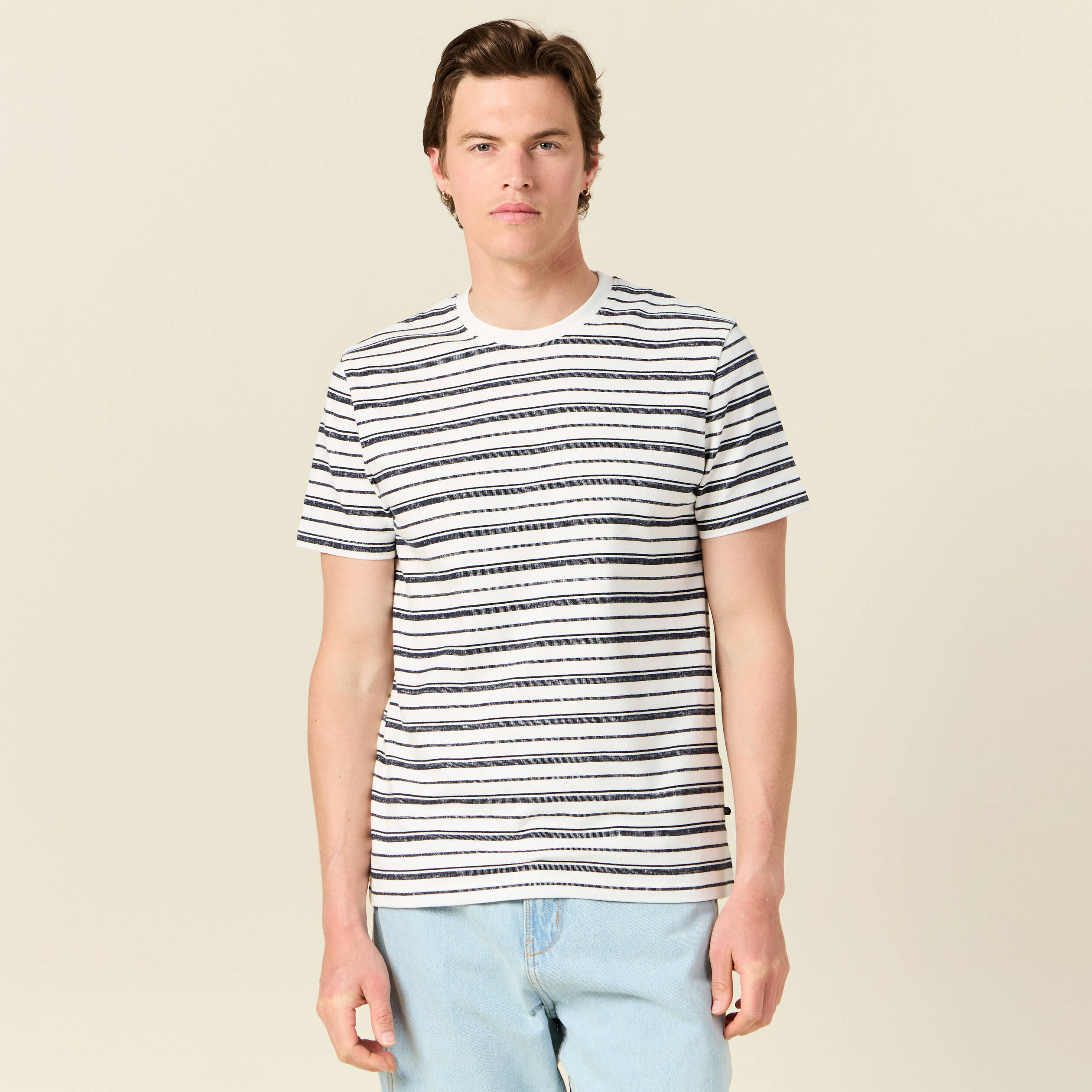 t shirt manches courtes ecru homme T-shirt manches courtes ecru homme