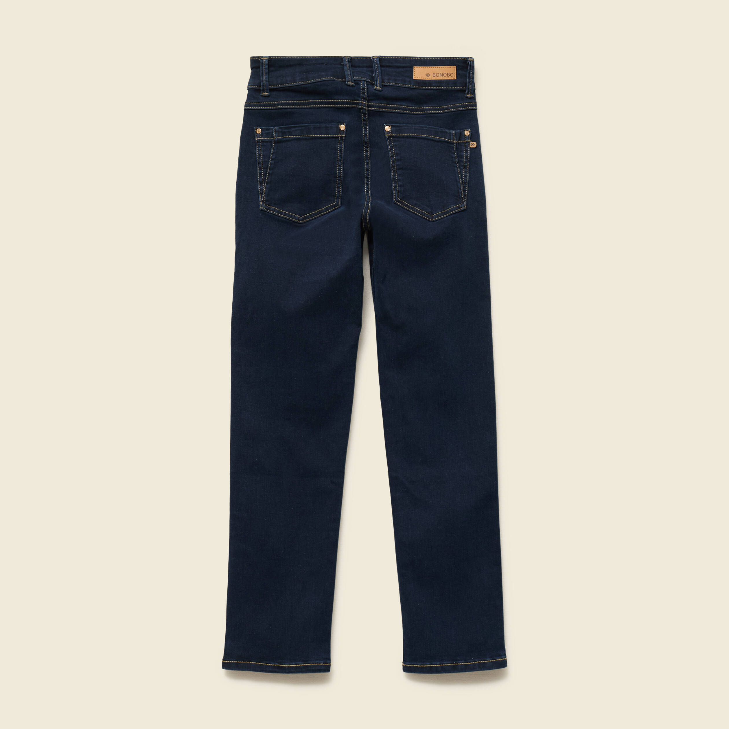 Jeans regular 7/8&egrave;me taille standard denim brut rinse femme
