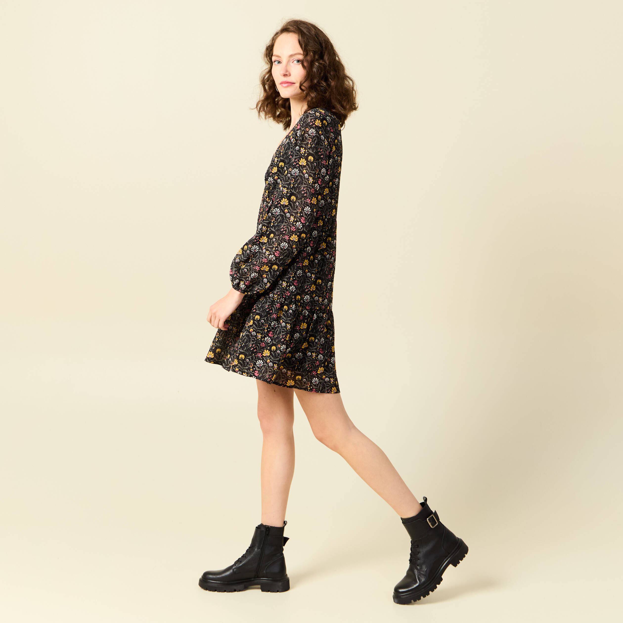 robe evasee eco responsable multicolore femme Robe évasée éco-responsable multicolore femme