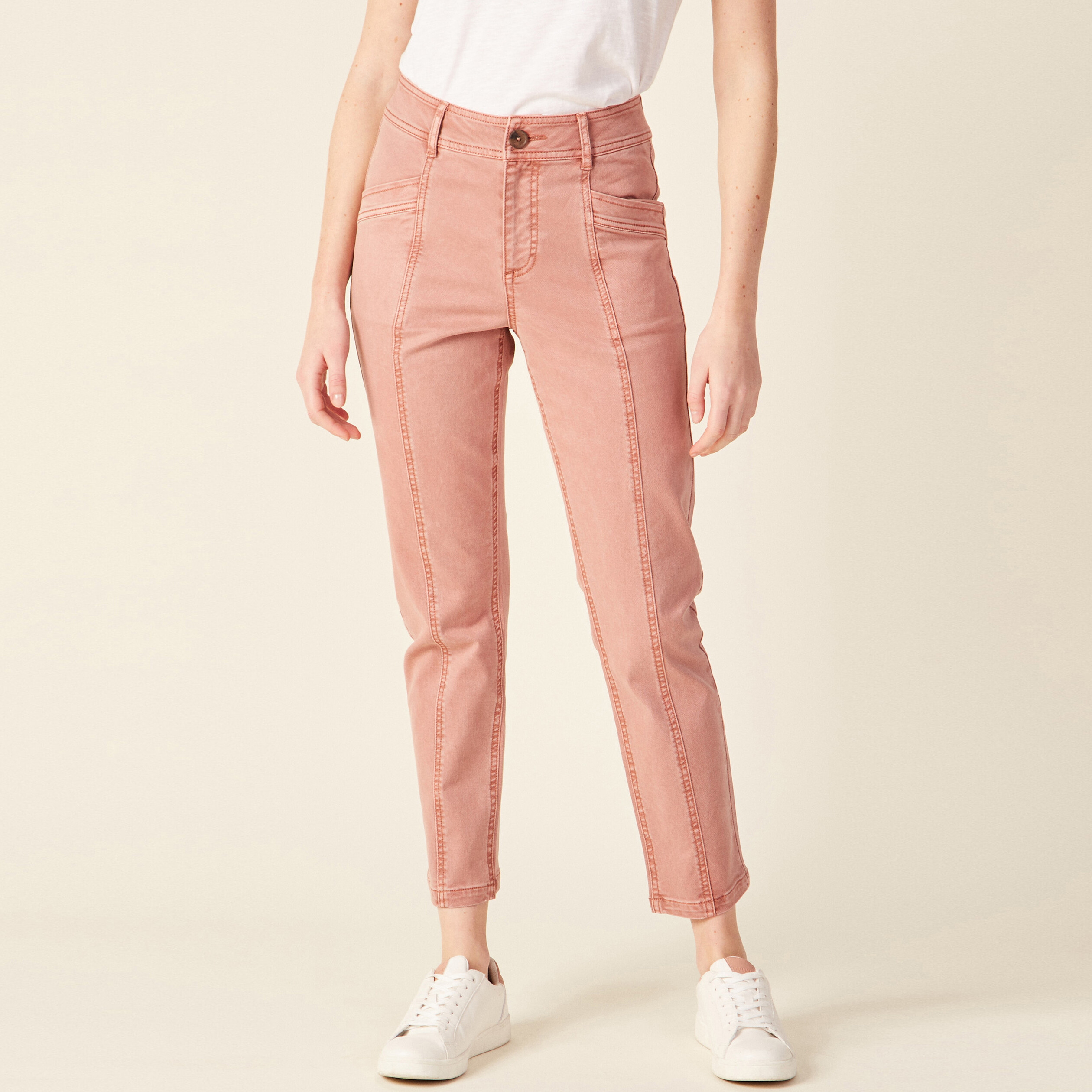 Pantalon slim rose femme Vibs