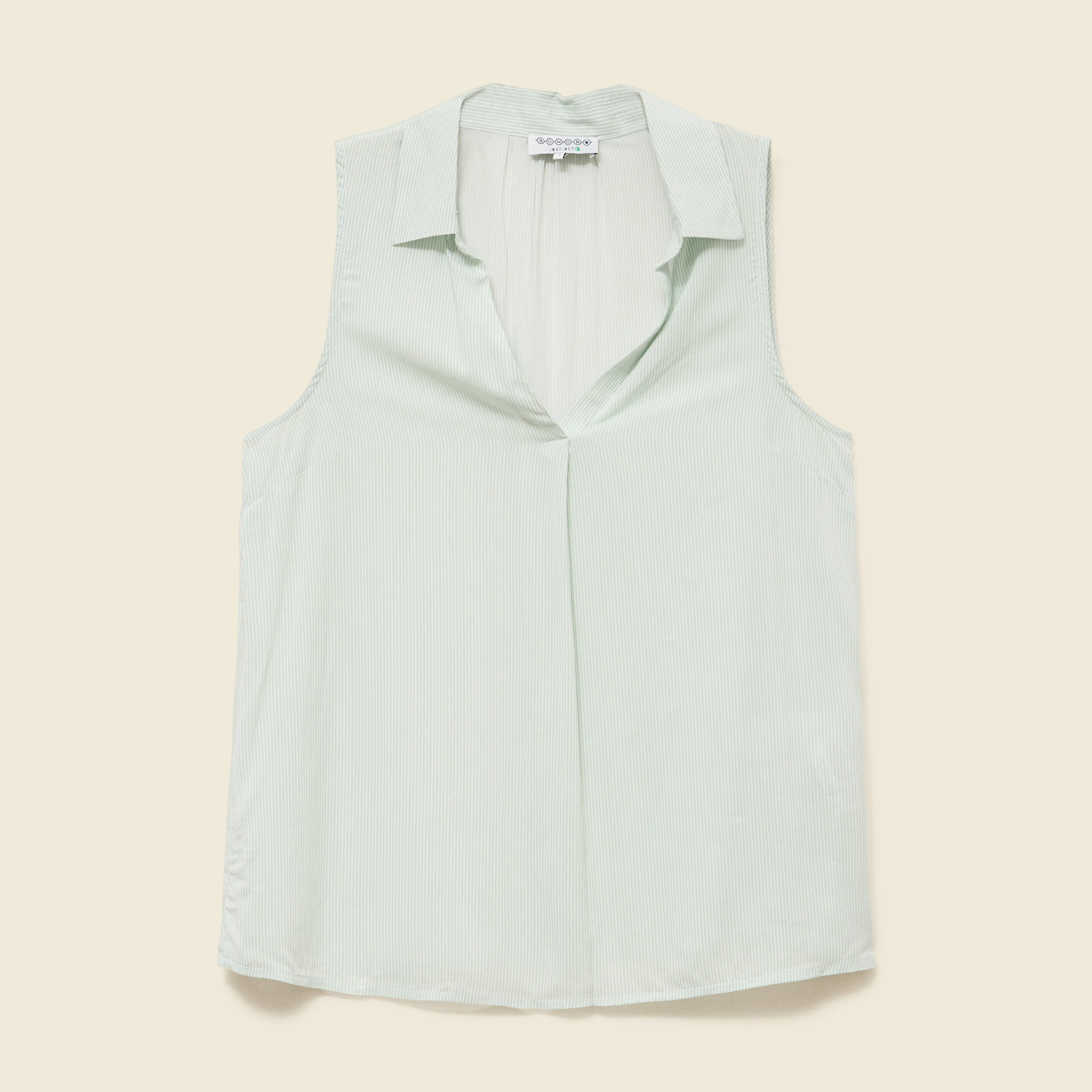 Blouse sans manches vert olive femme