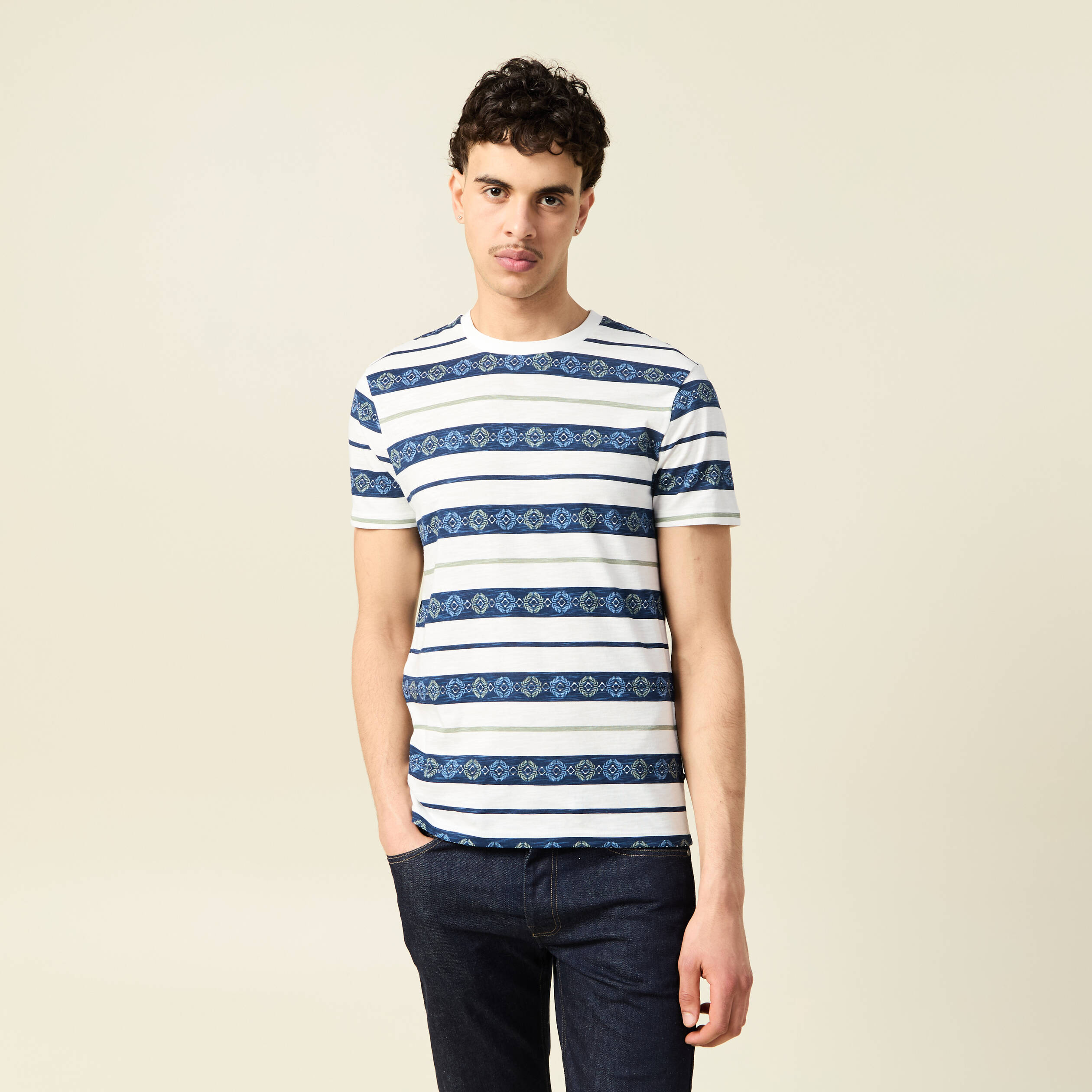 T-shirt manches courtes bleu marine homme