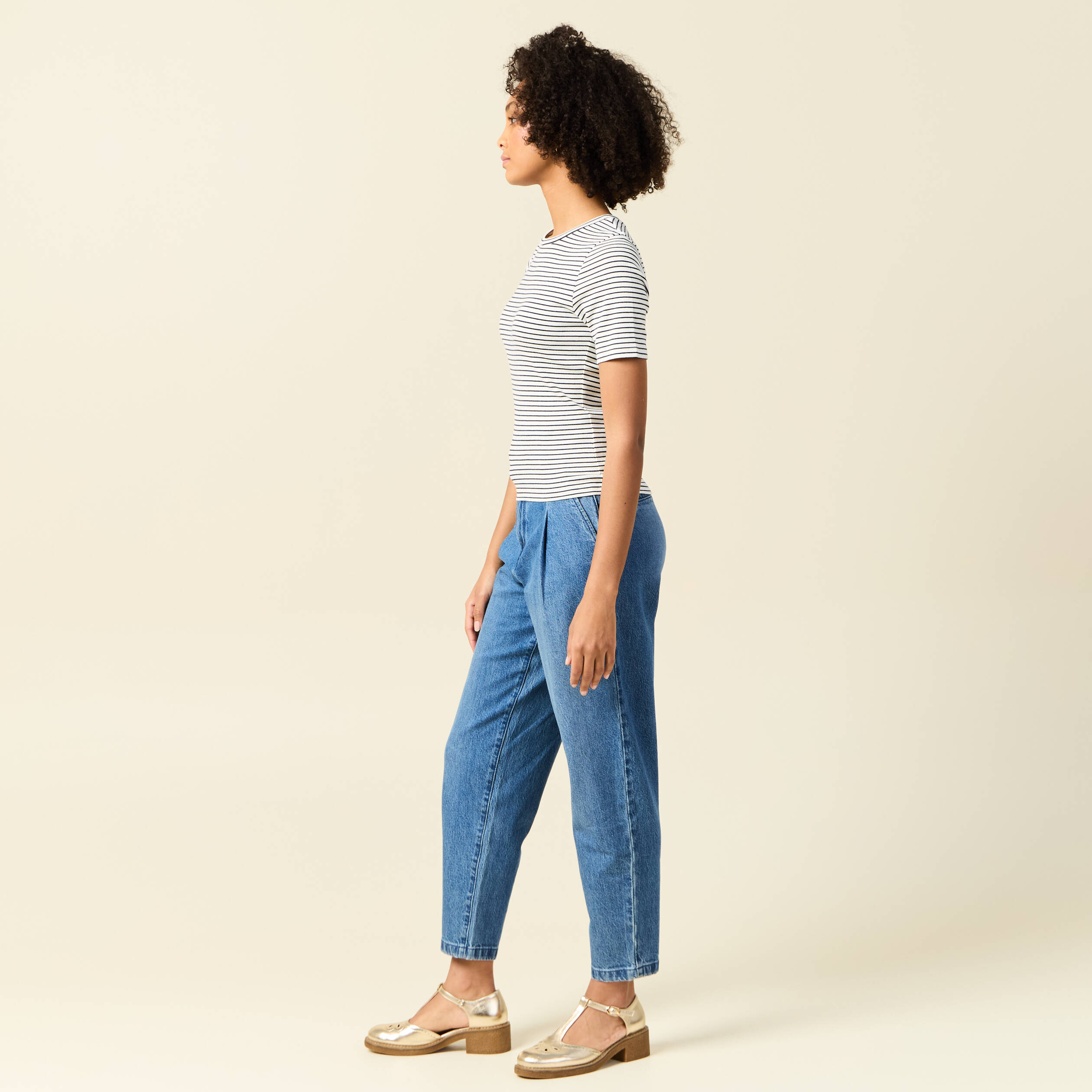T-shirt manches courtes bleu femme