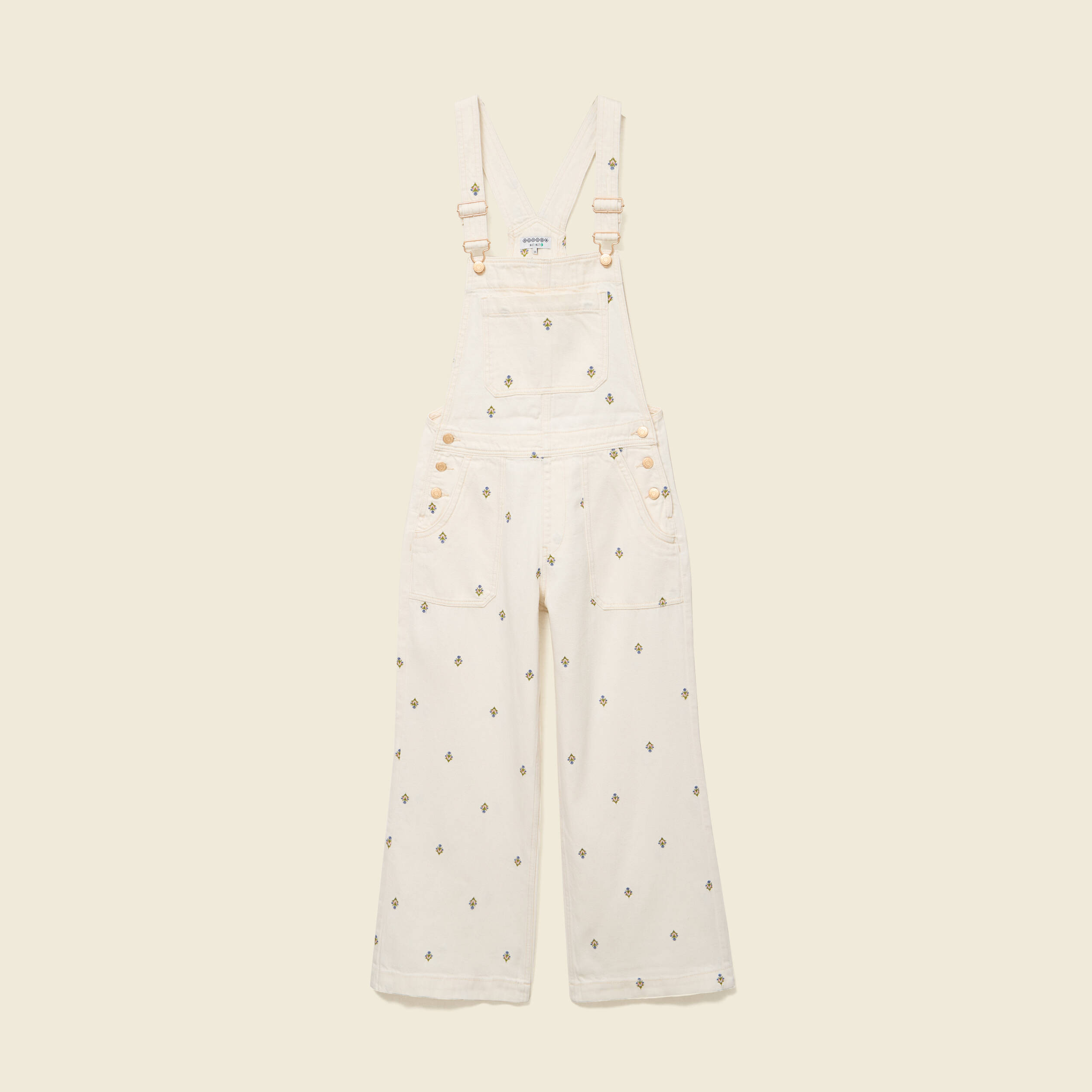 Salopette en jeans &agrave; fines bretelles denim blanc femme