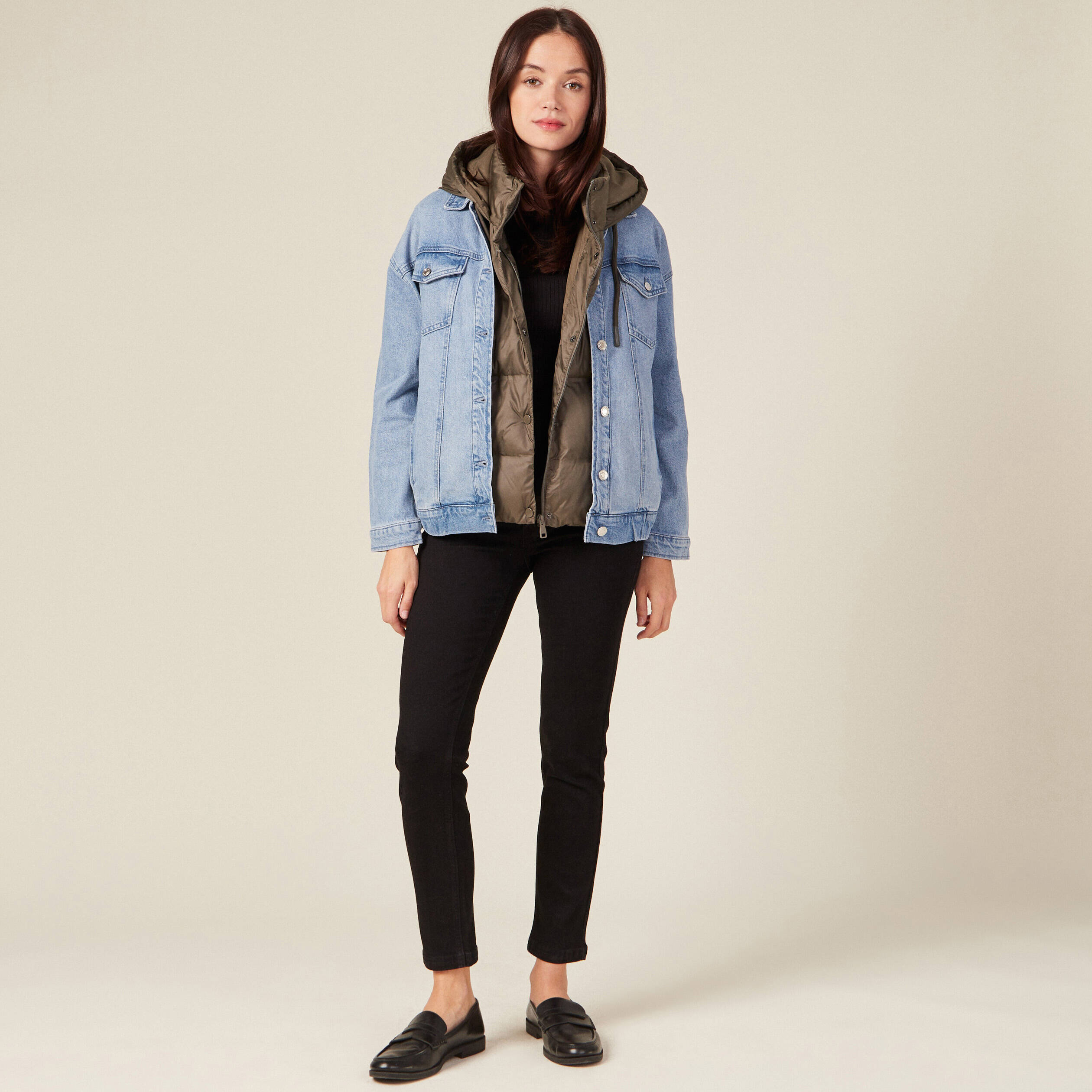 Jeans slim éco-responsable denim noir femme