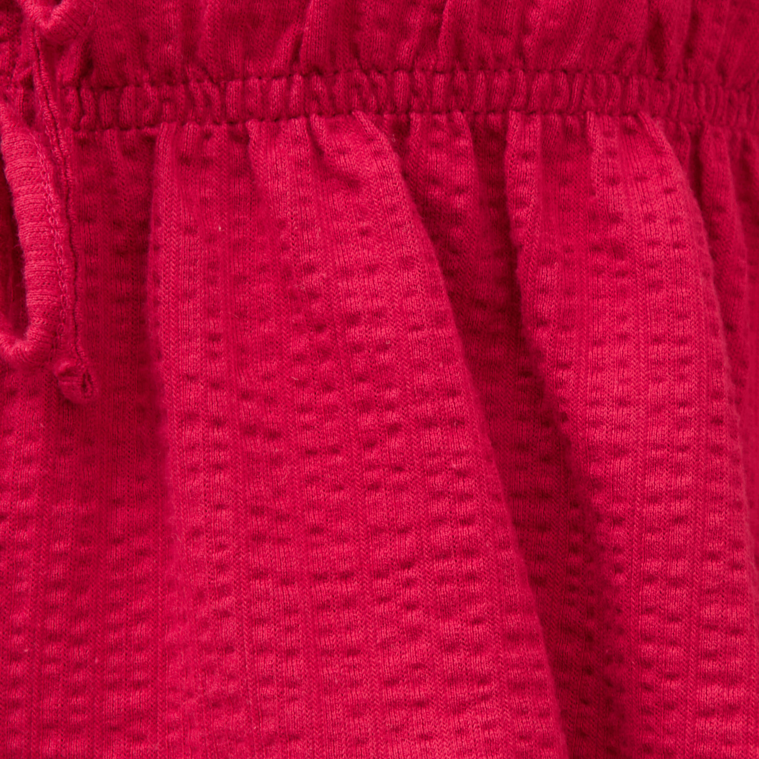 D&eacute;bardeur col v n&oelig;uds en coton rouge clair femme