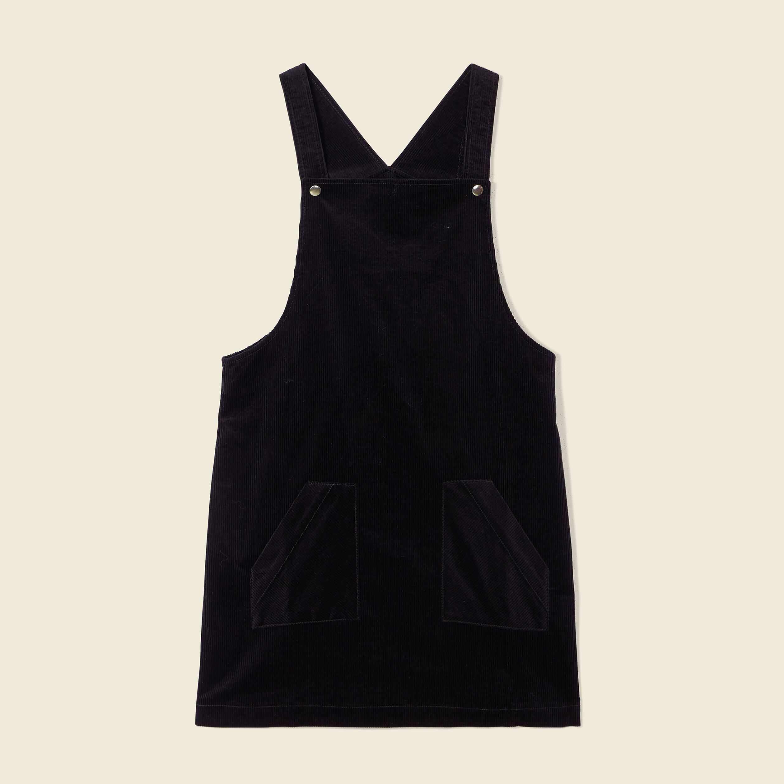 Robe chasuble trapeze velours noir femme Vibs