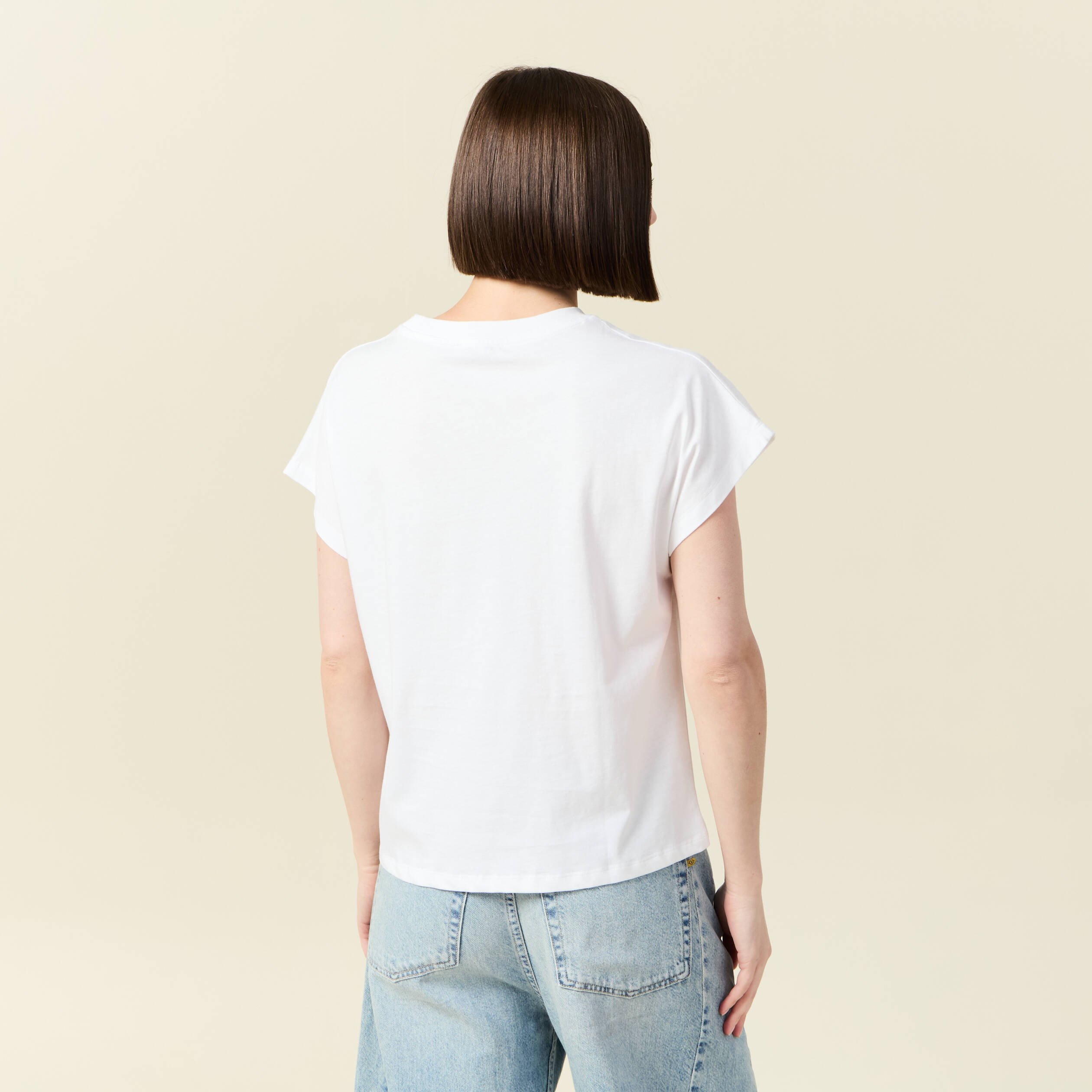 t shirt manches courtes blanc femme T-shirt manches courtes blanc femme