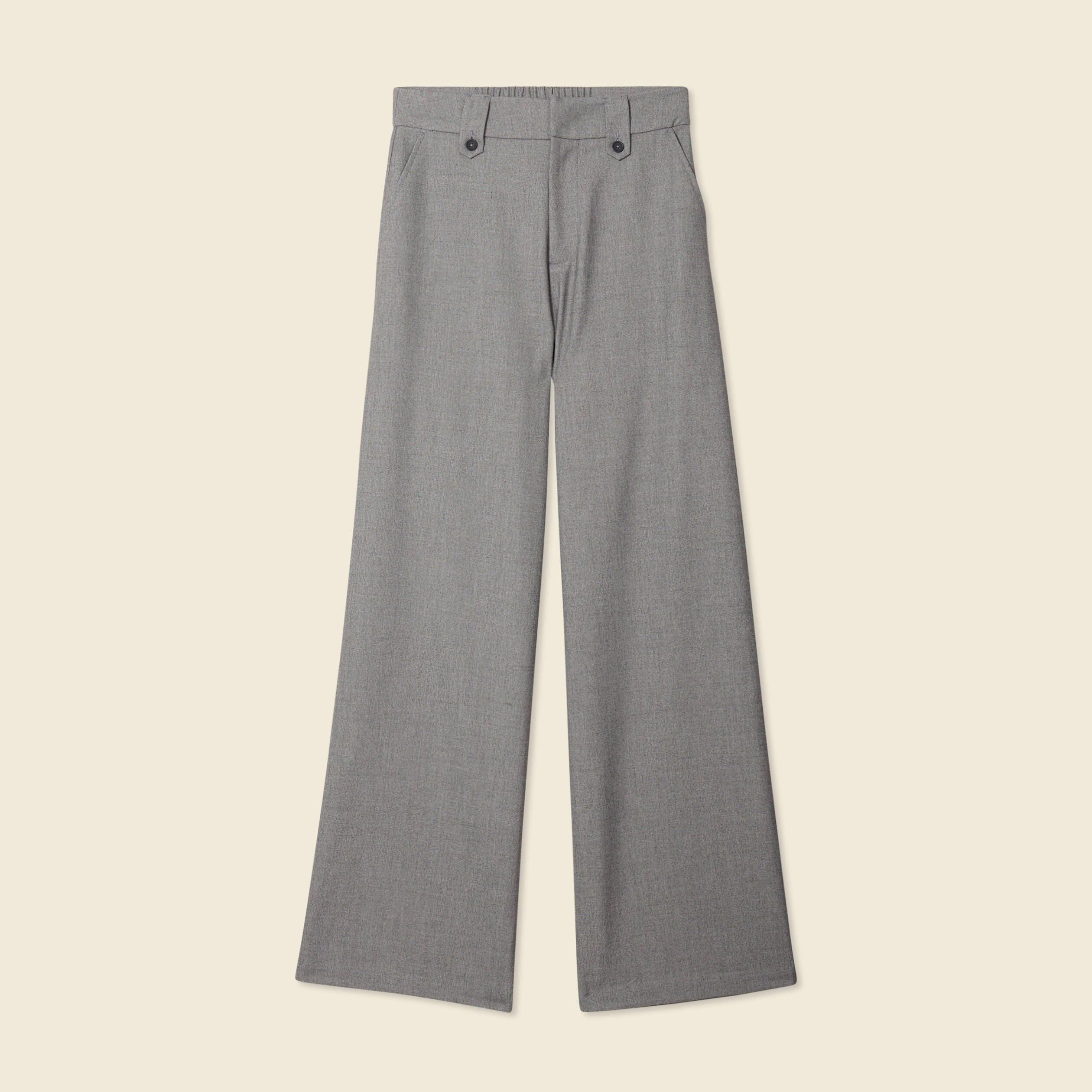 Pantalon large fluide gris femme
