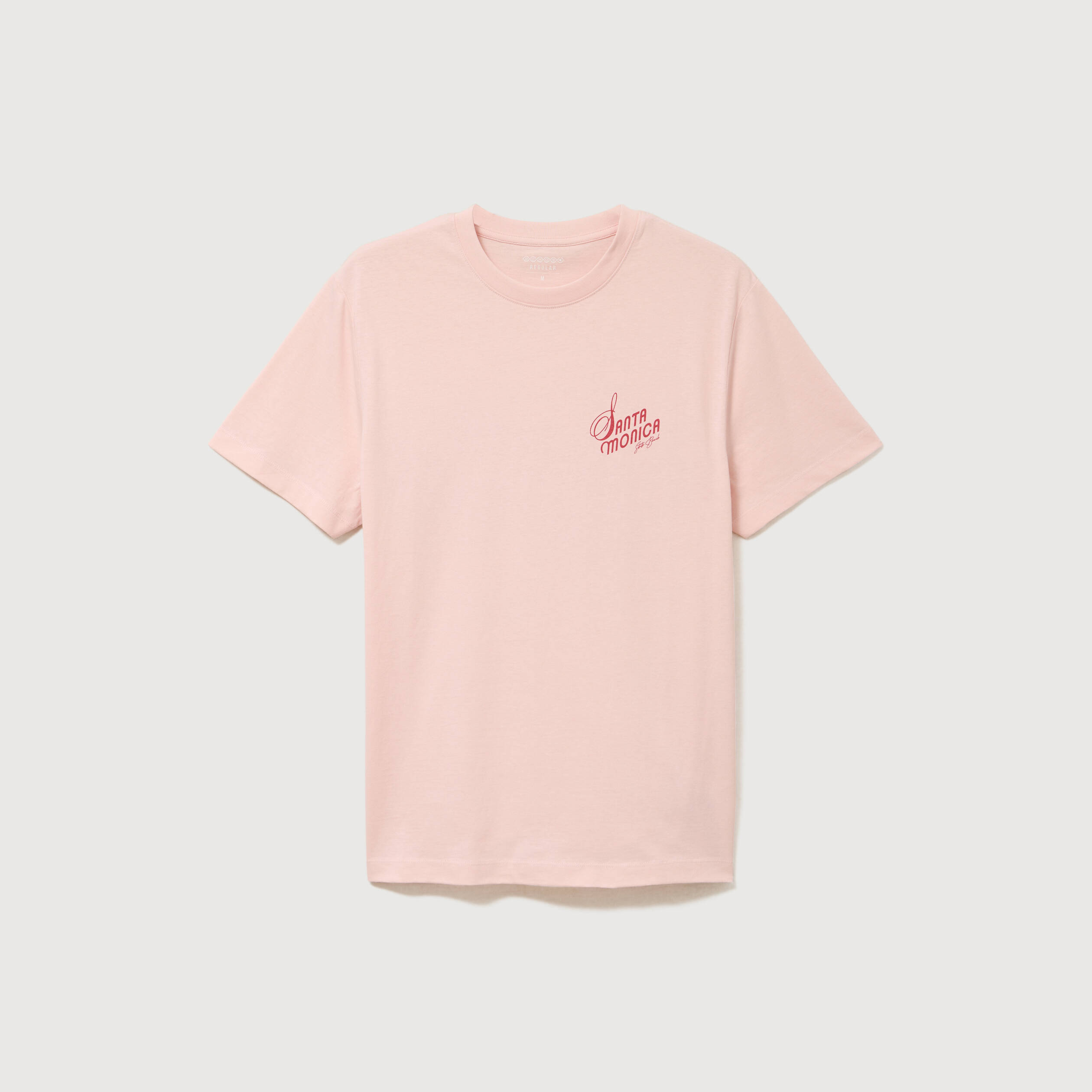 T-shirt en coton rose poudr&eacute;e homme