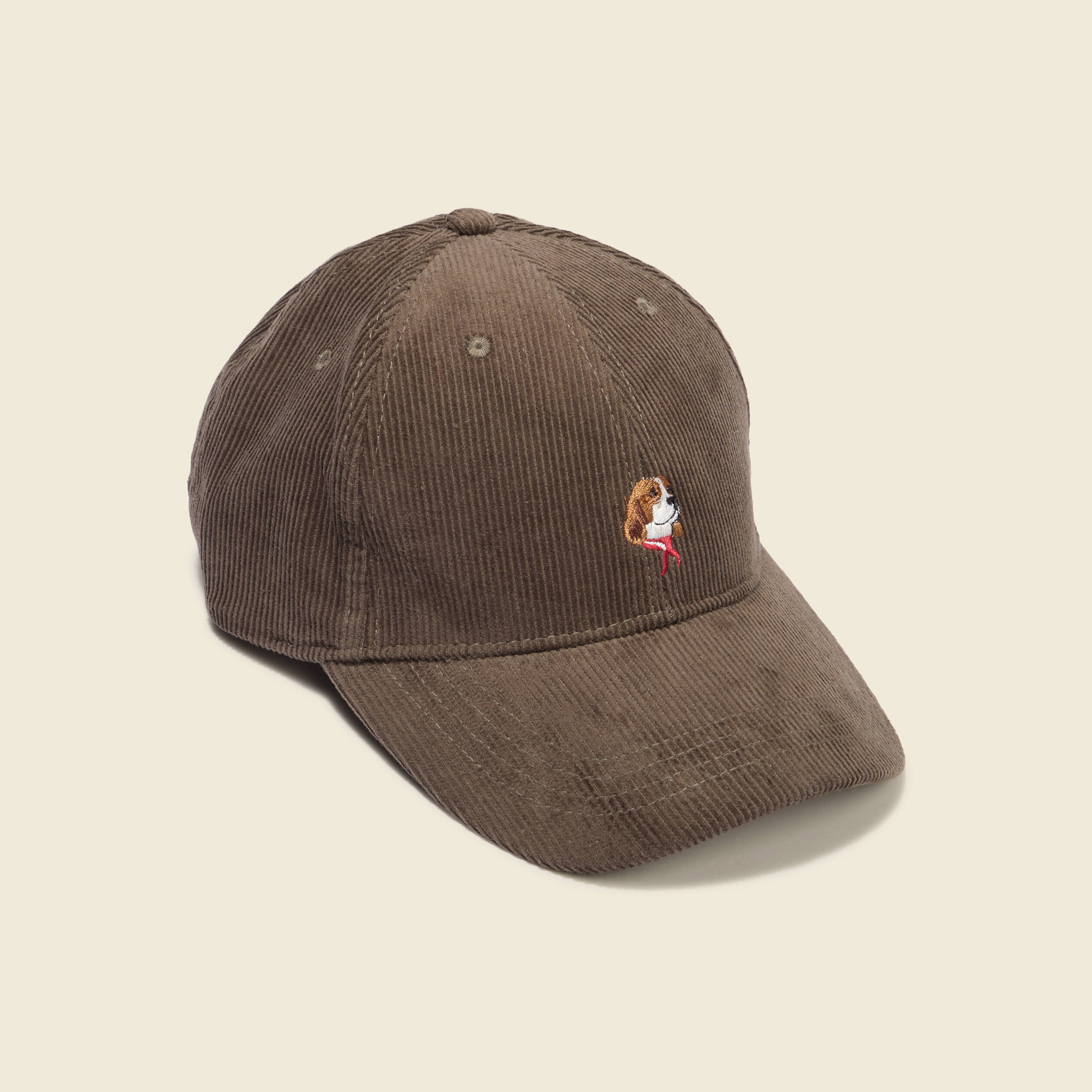 Casquette velours en coton taupe homme