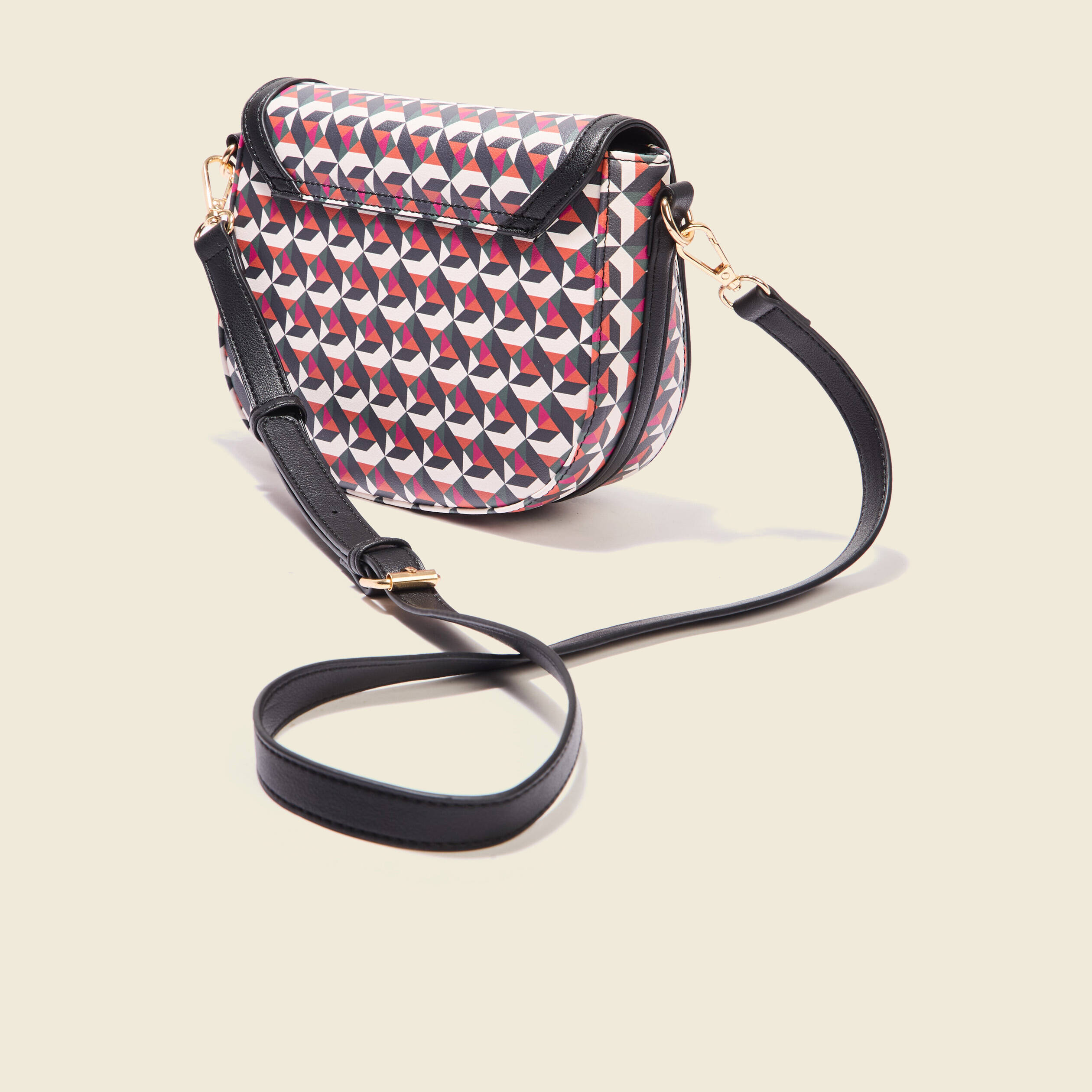 Sac rond &agrave; bandouli&egrave;re multicolore femme