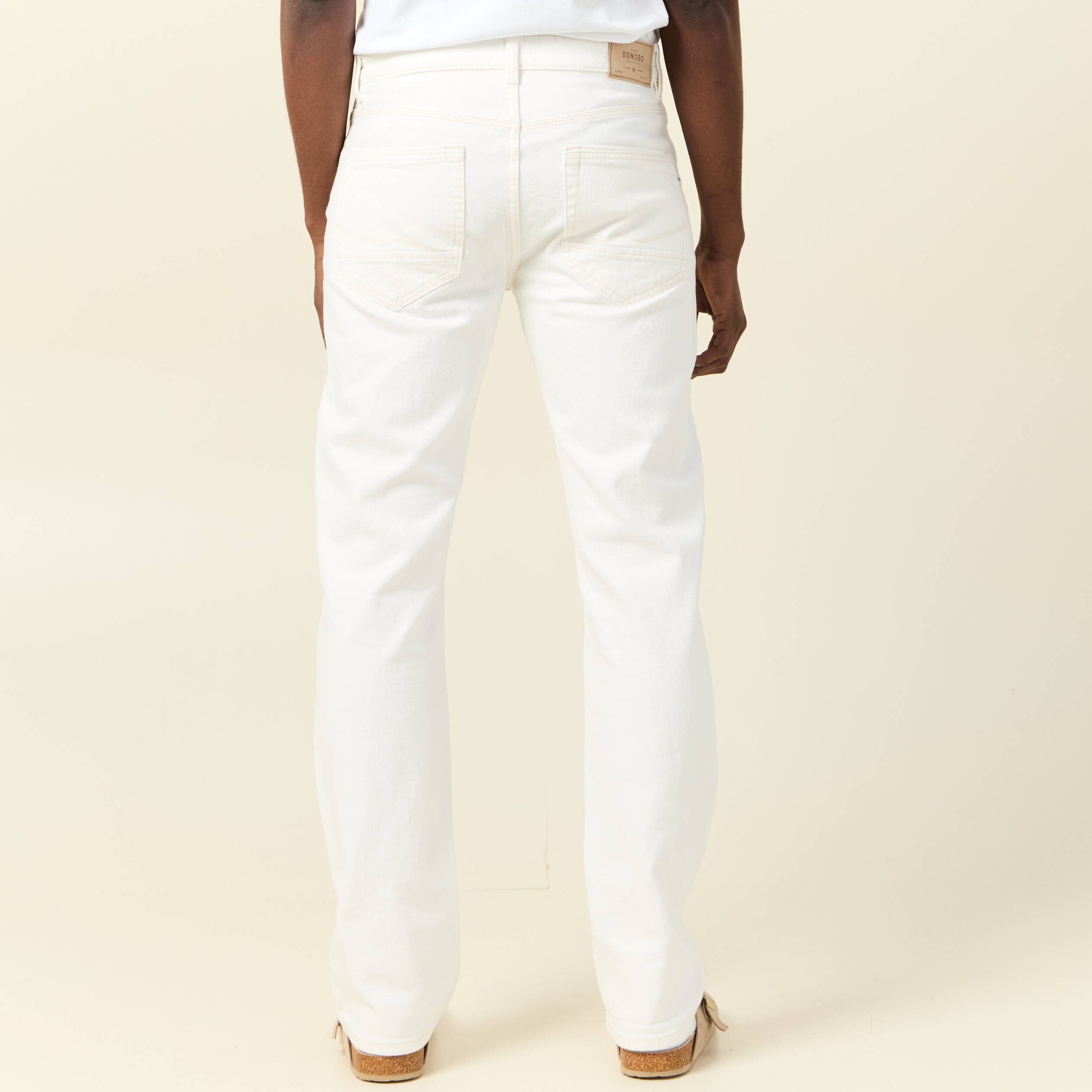 Jeans regular longueur 34 denim blanc homme