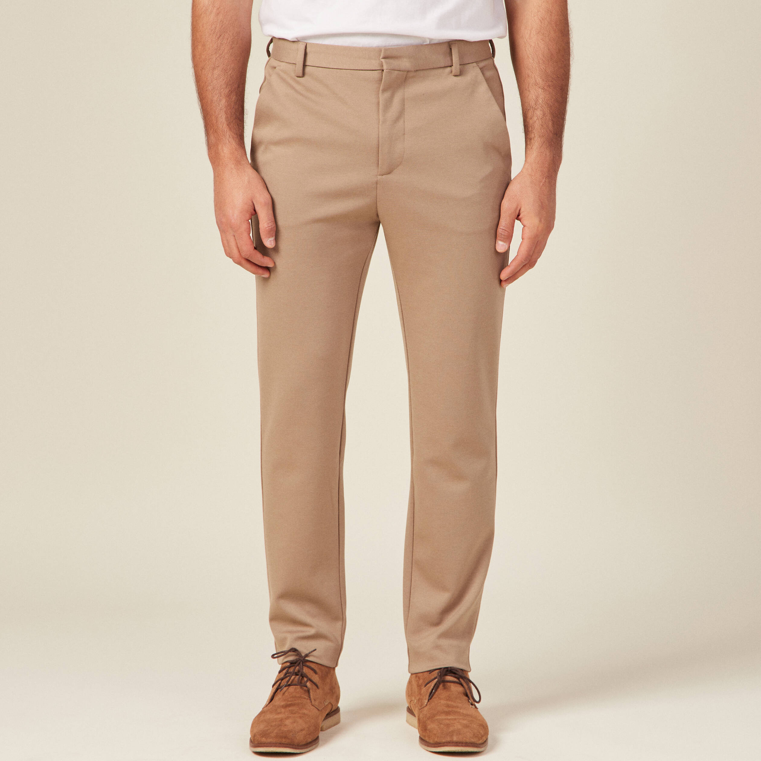 Pantalon chino slim beige homme