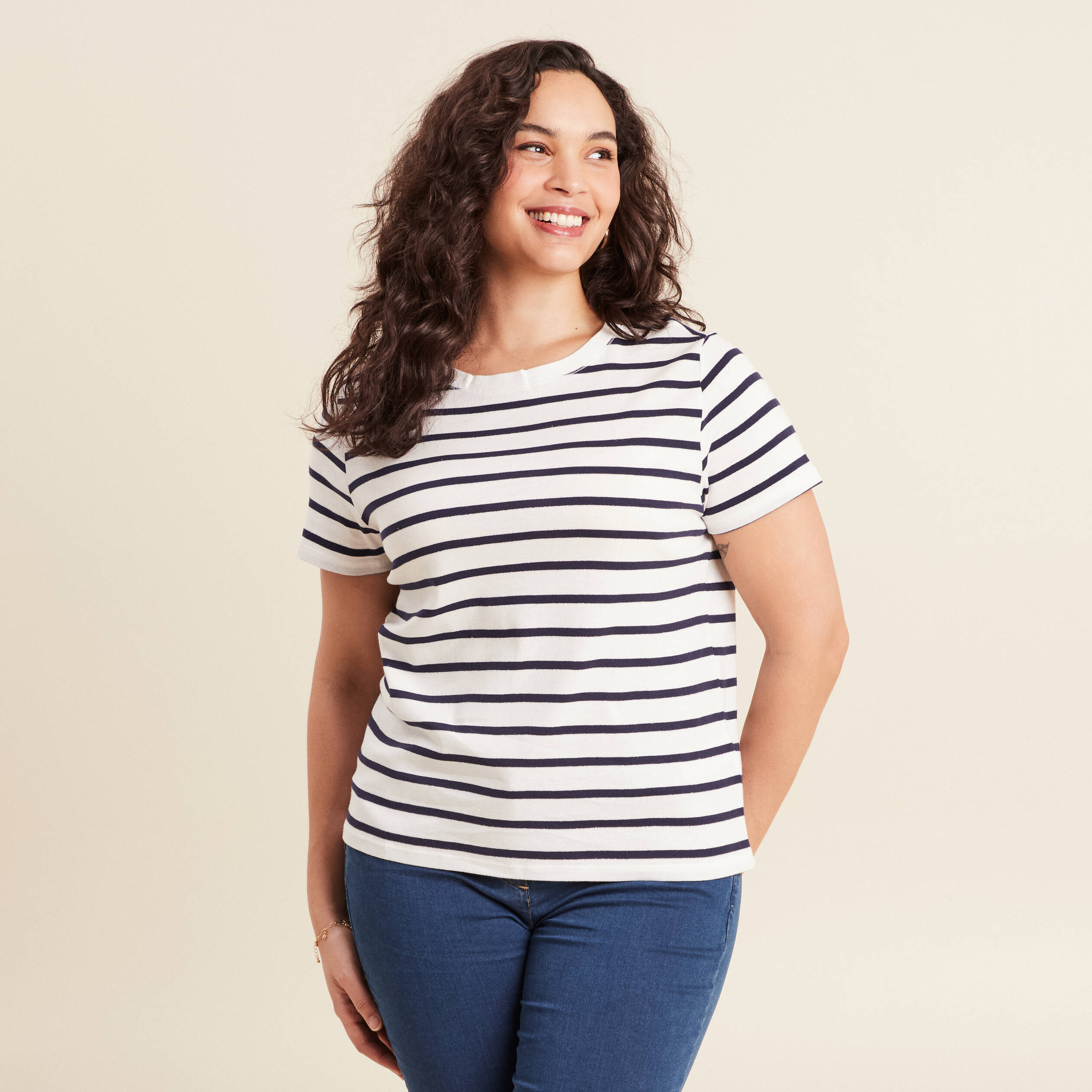 t shirt manches courtes blanc femme T-shirt manches courtes blanc femme