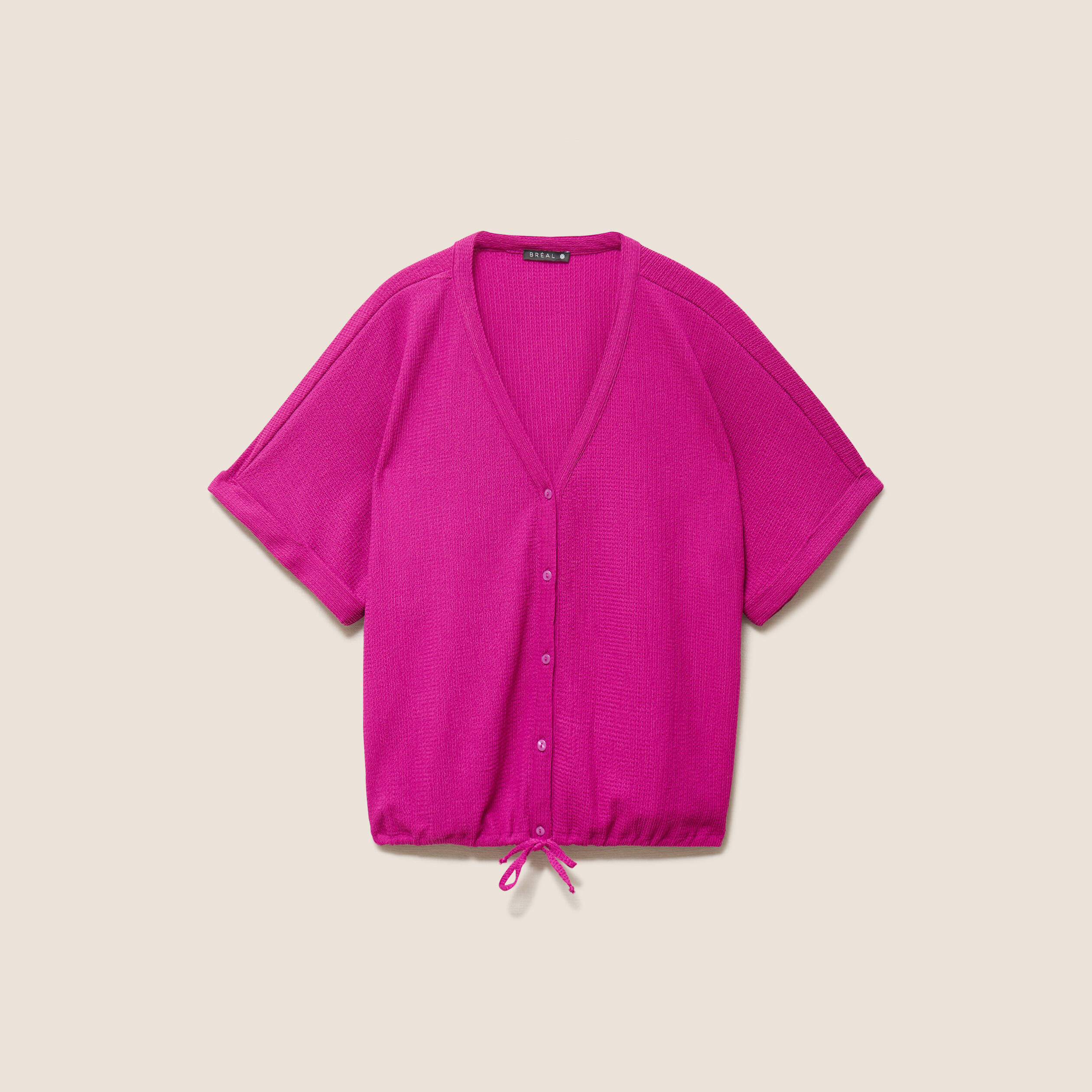 Chemisette effet boule manches courtes violet clair femme