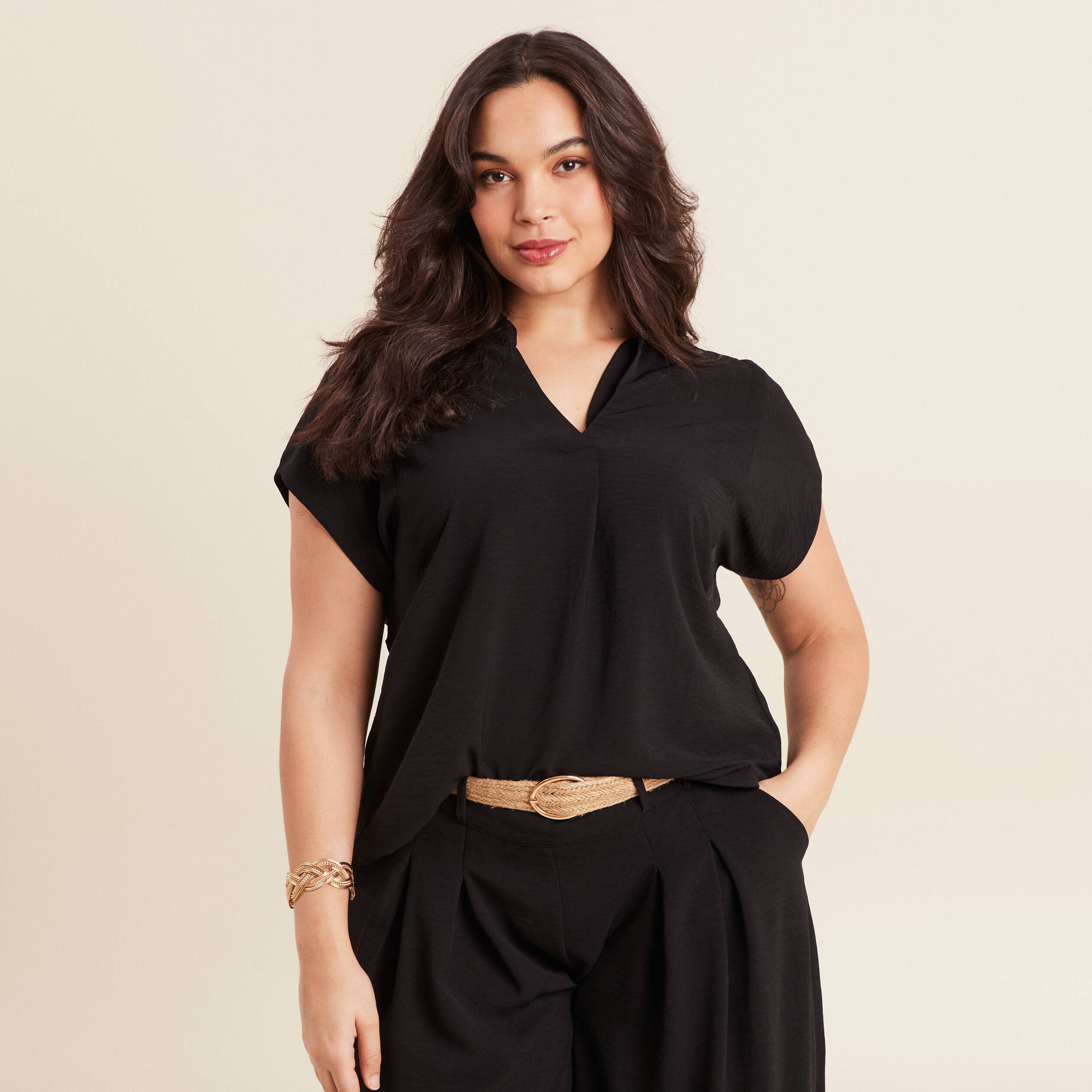 blouse manches courtes noir femme Blouse manches courtes noir femme