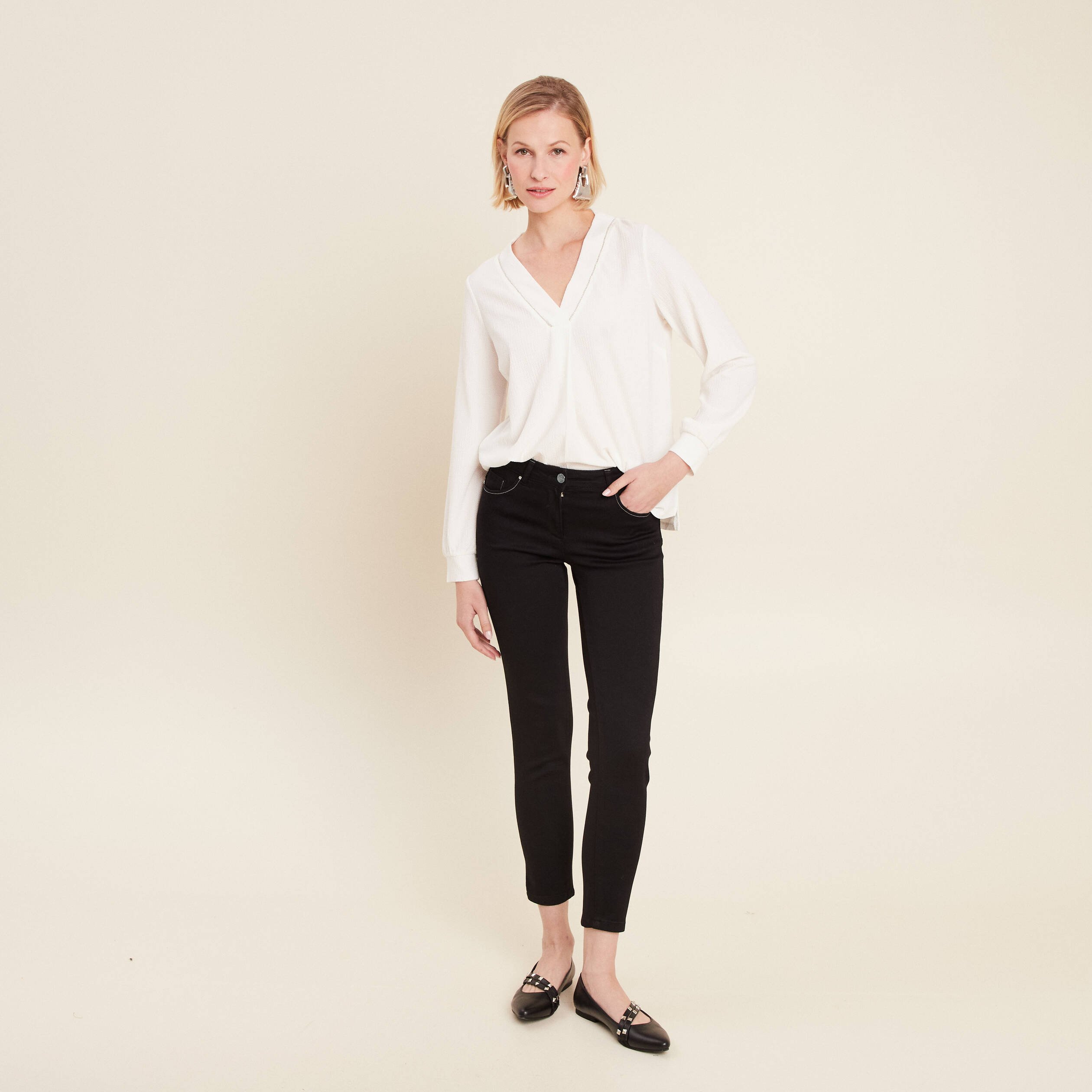 t shirt manches longues blanc femme T-shirt manches longues blanc femme
