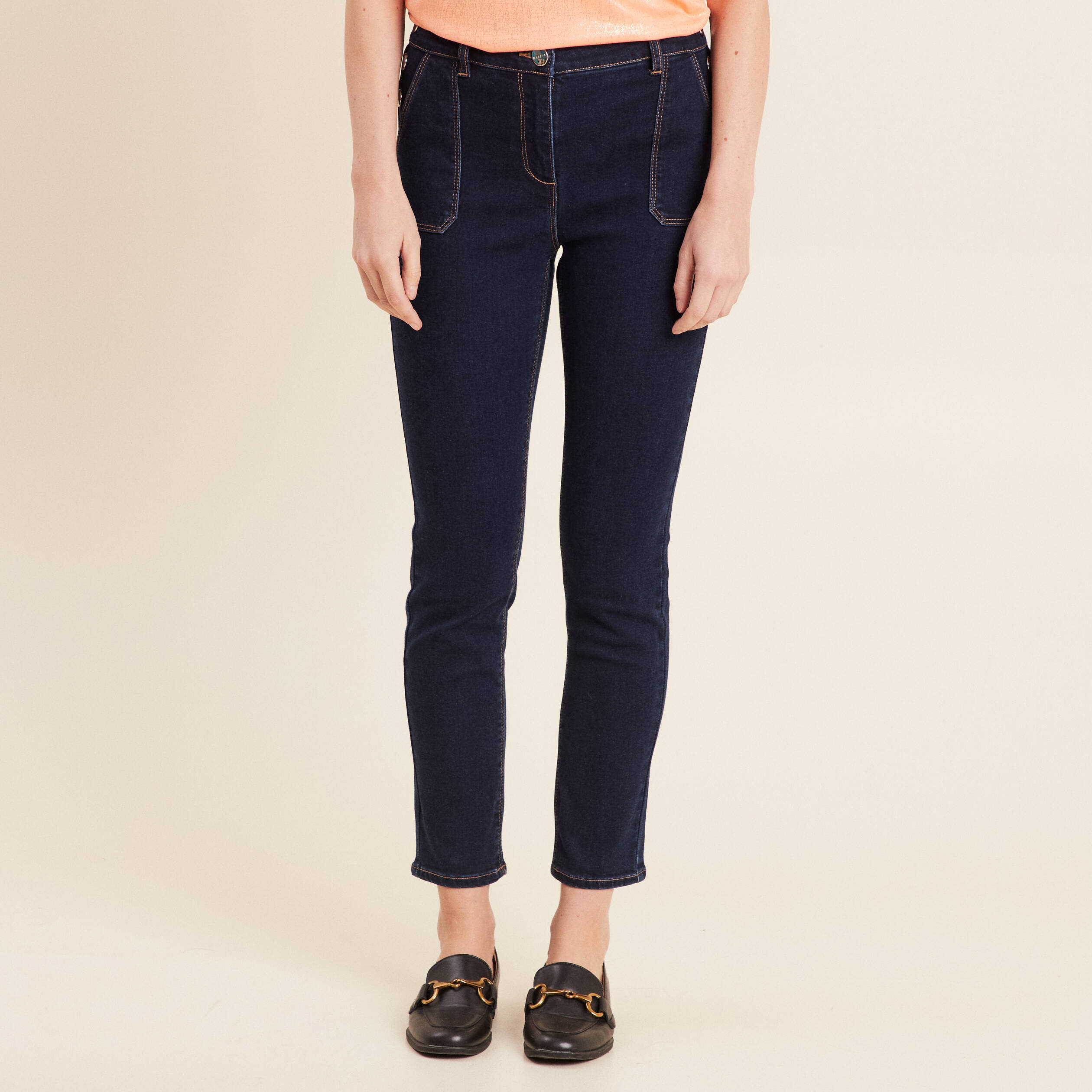 Jeans Coupe Droite Taille Haute Bleu Caroll Femme - 2717341-bleu00