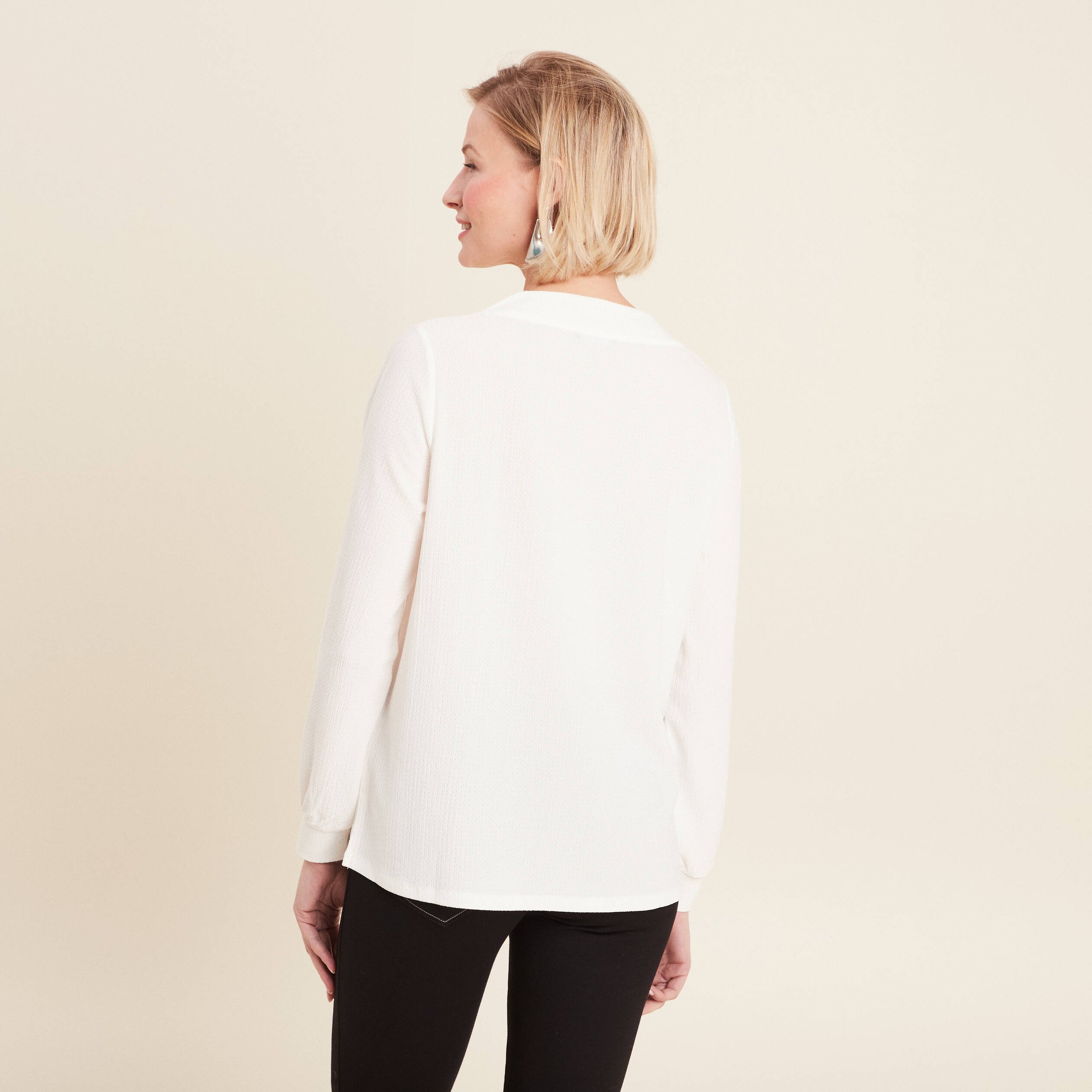 t shirt manches longues blanc femme T-shirt manches longues blanc femme