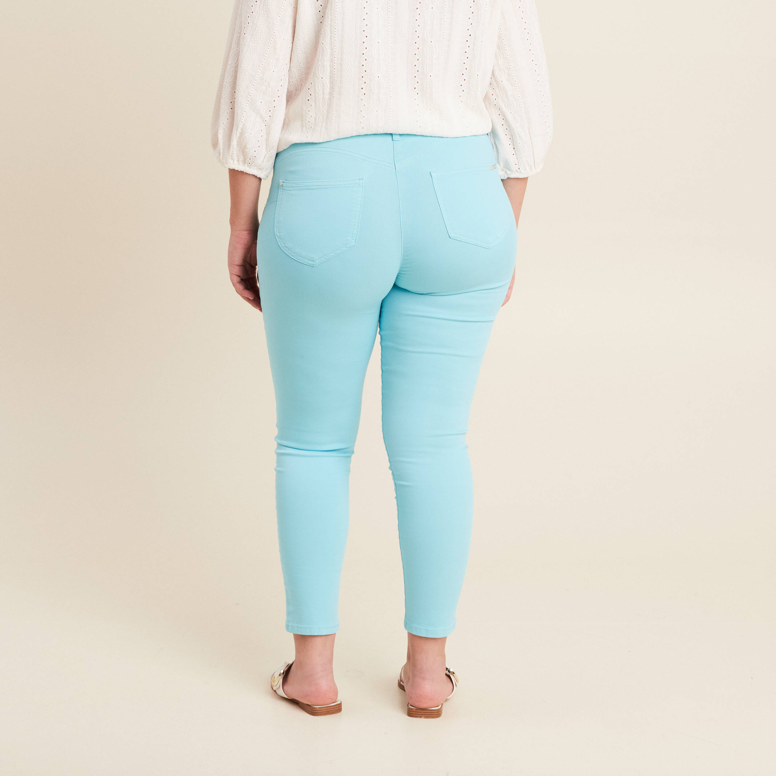 pantalon leger taille standard 78eme bleu femme Pantalon léger taille standard 7/8ème bleu femme