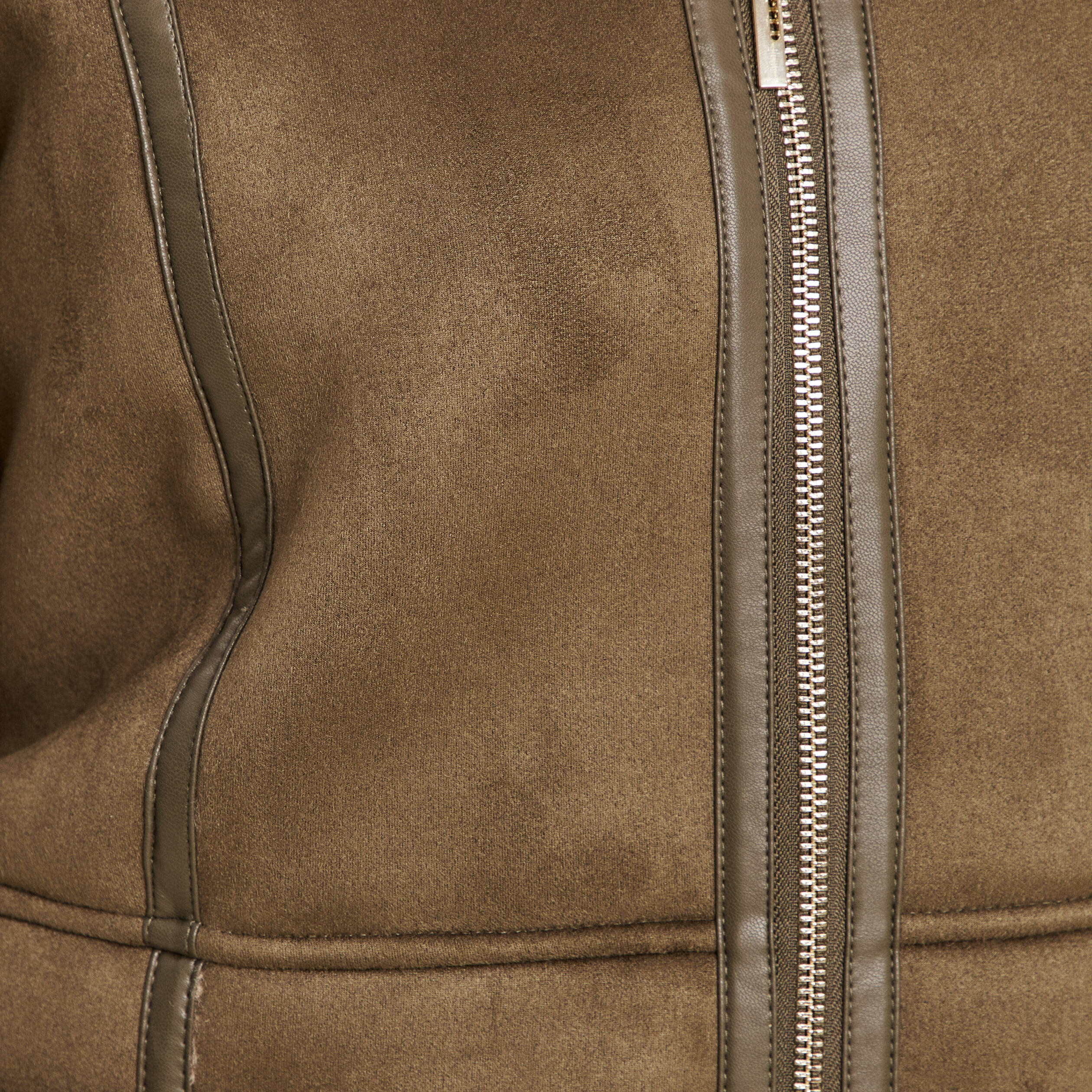 Manteau cintr&eacute; mi-long vert kaki femme
