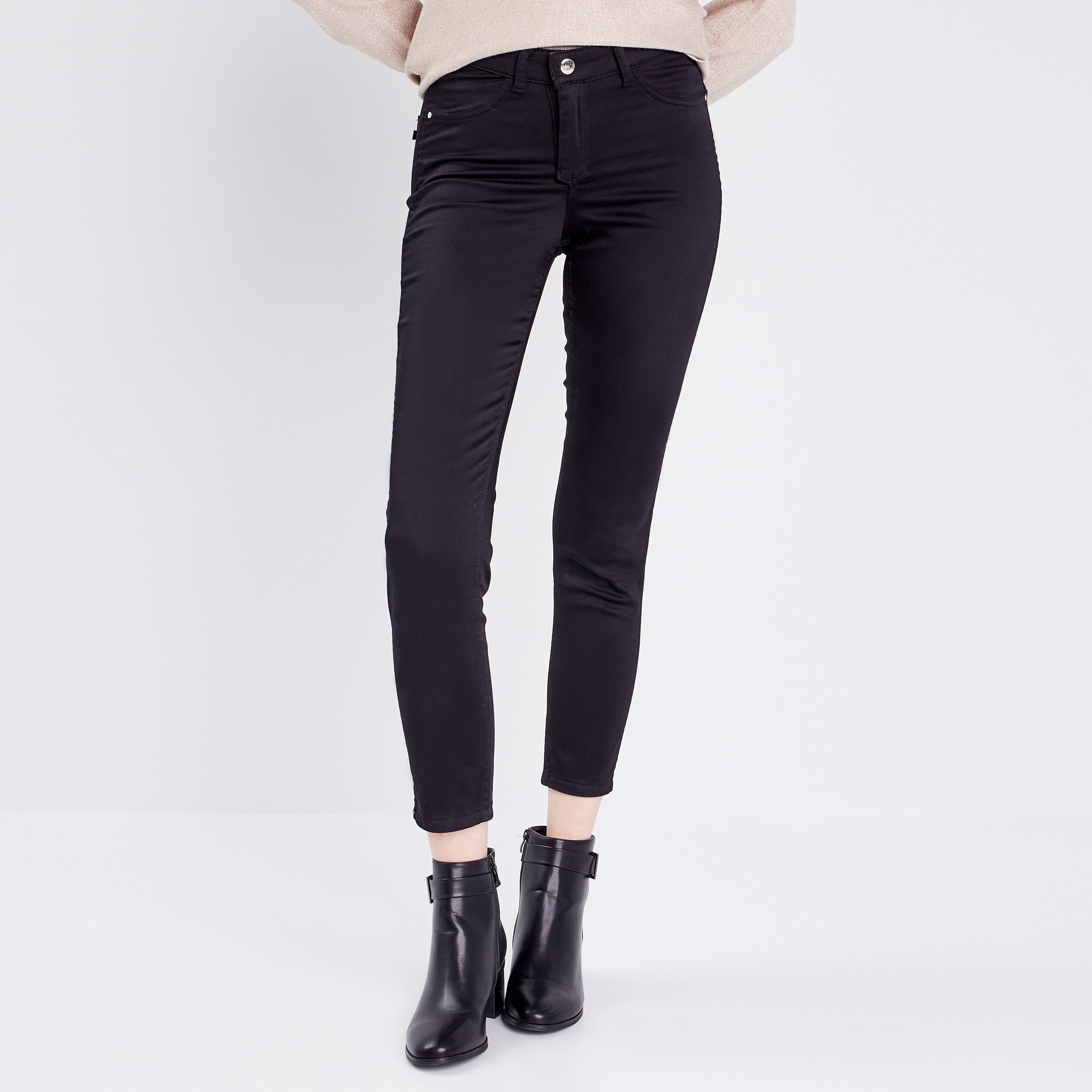 pantalon ajuste reversible noir femme Pantalon ajusté réversible noir femme