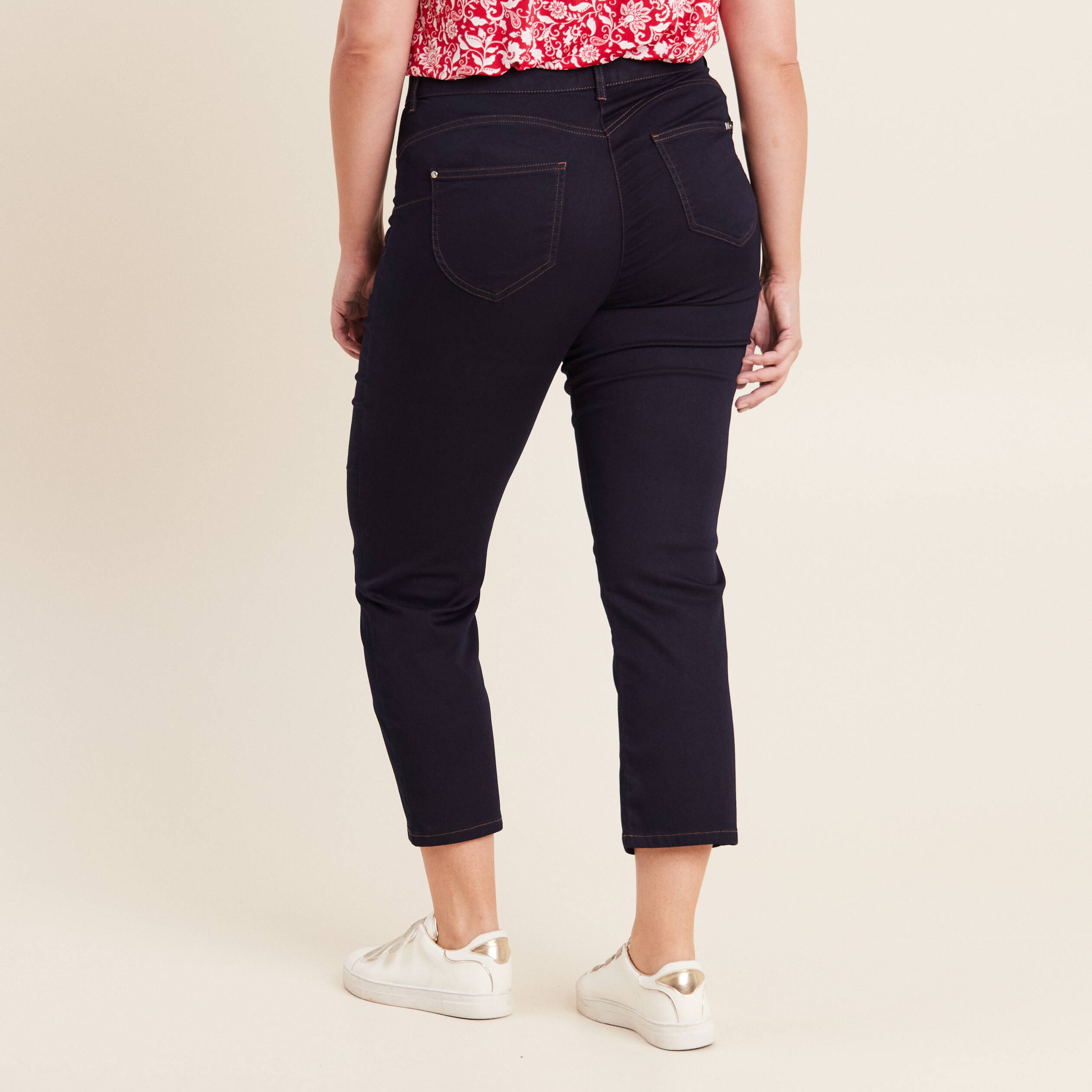 jean droit taille haute 78eme denim brut femme Jean droit taille haute 7/8ème denim brut femme