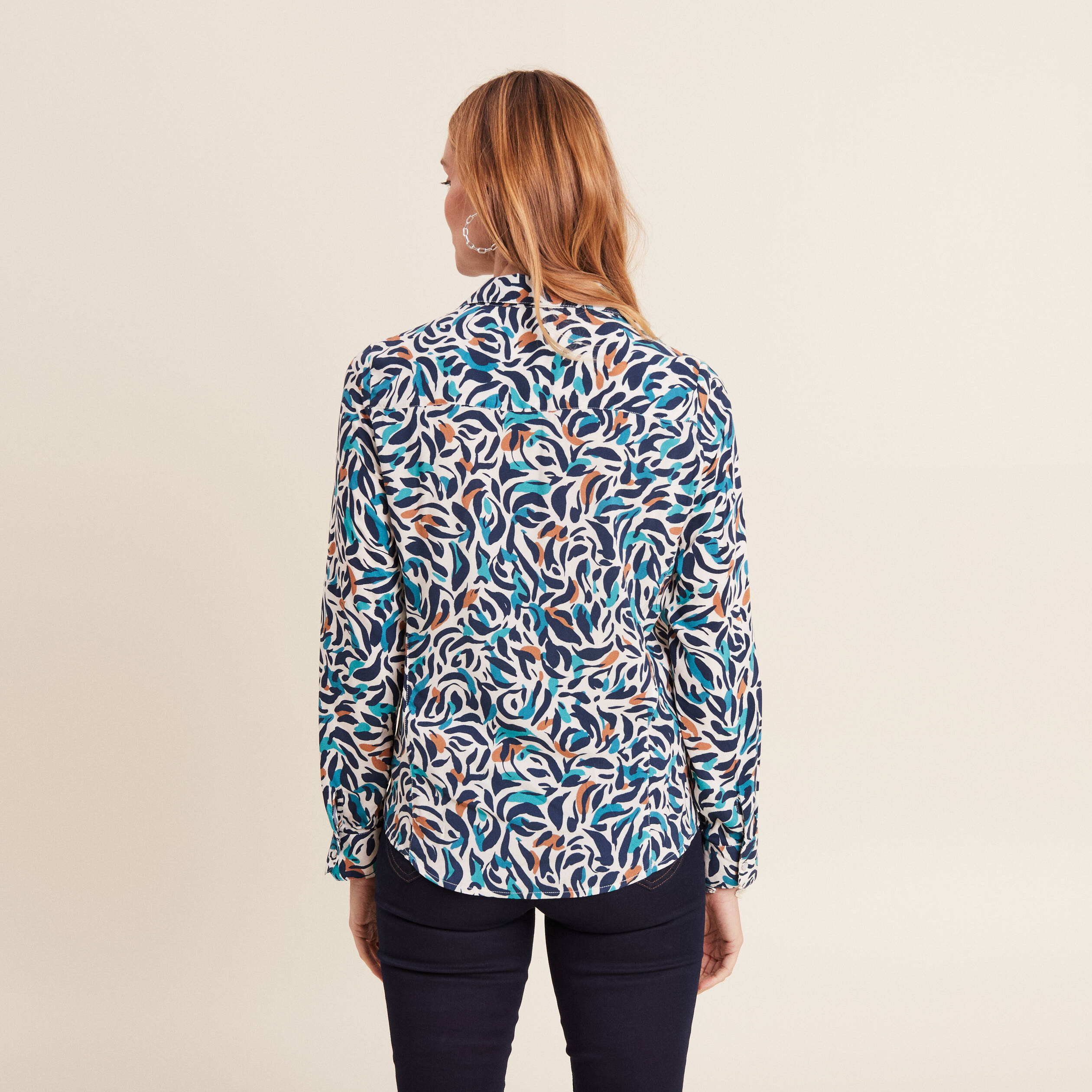 chemise manches longues bleu canard femme Chemise manches longues bleu canard femme