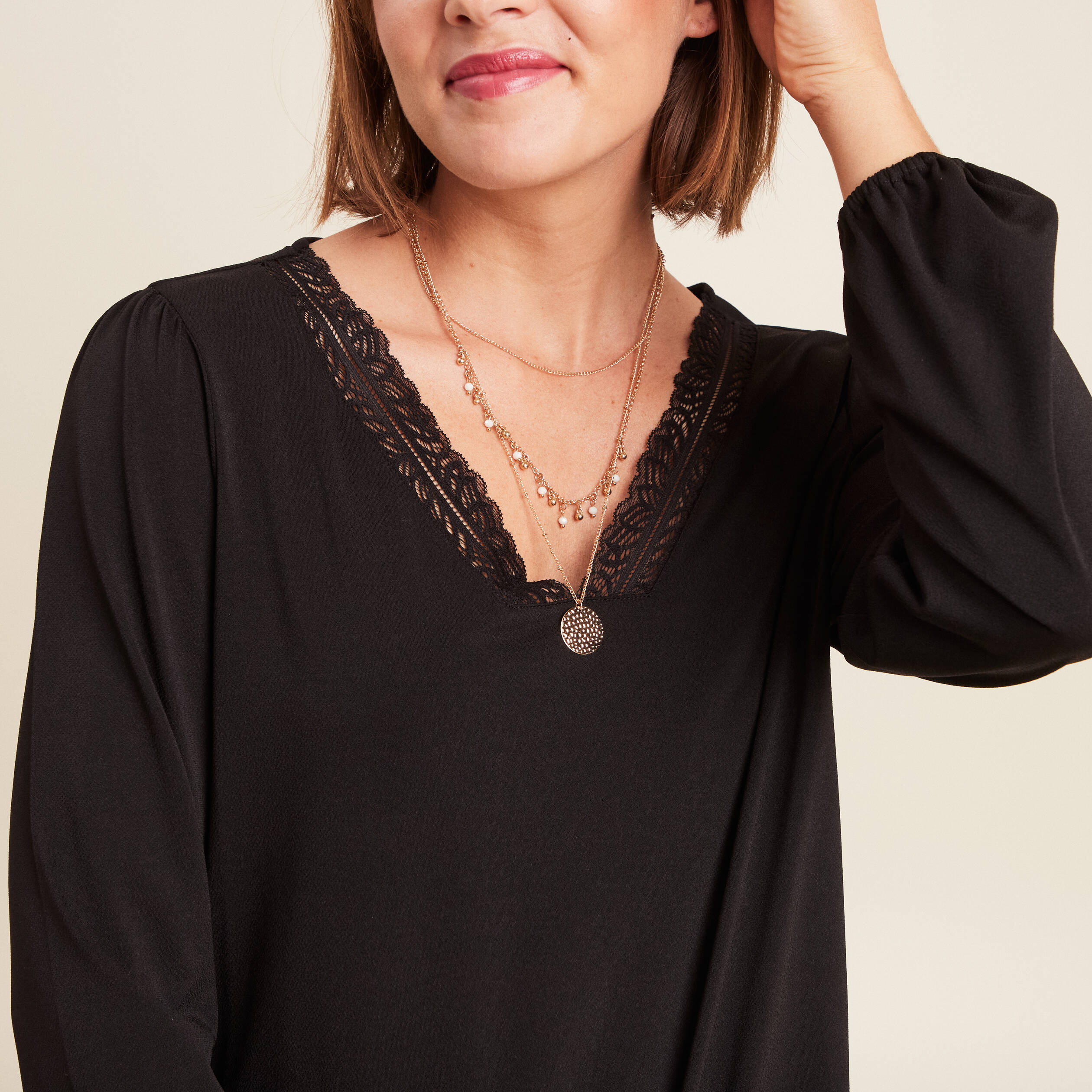blouse manches longues noir femme Blouse manches longues noir femme