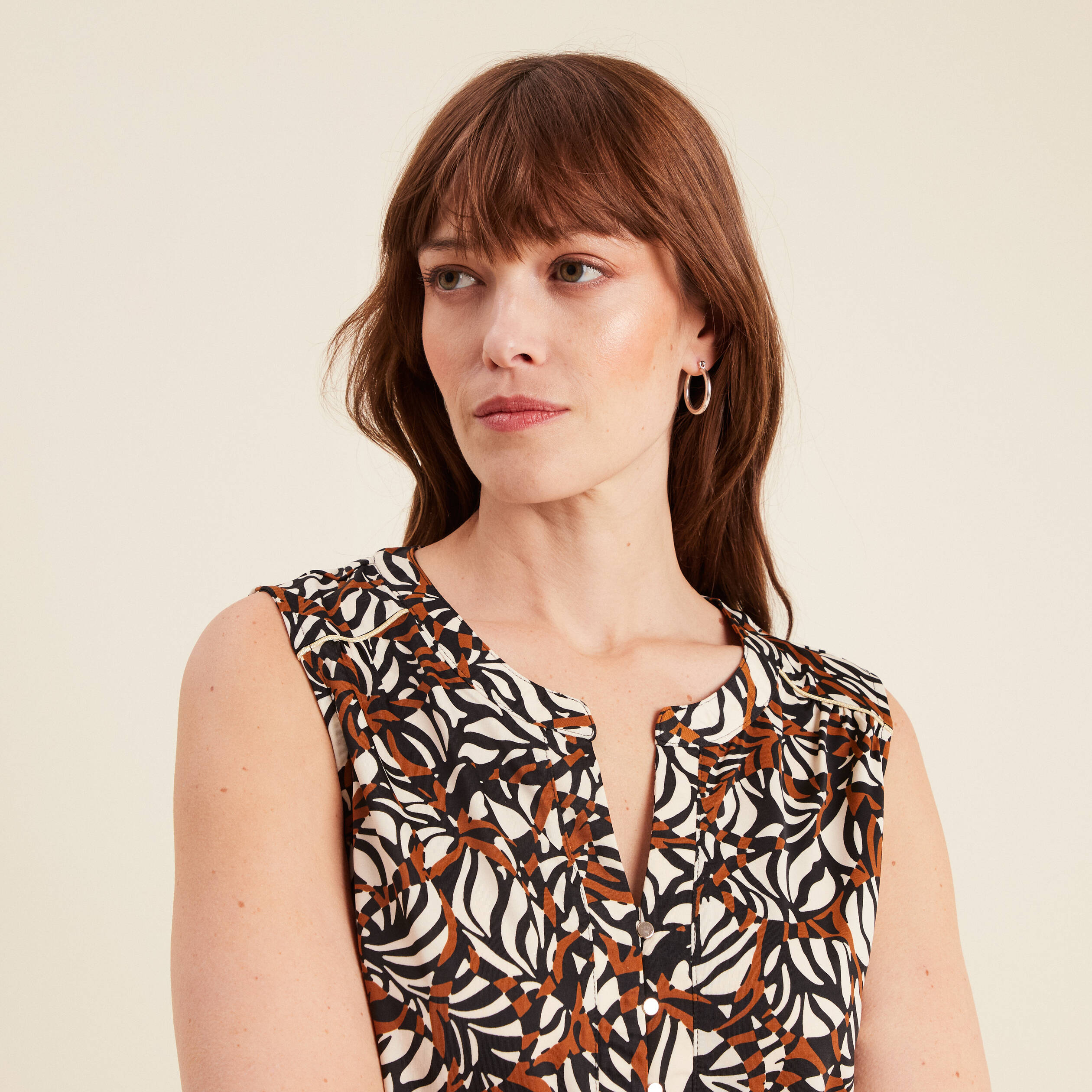 debardeur sans manches marron femme Débardeur sans manches marron femme
