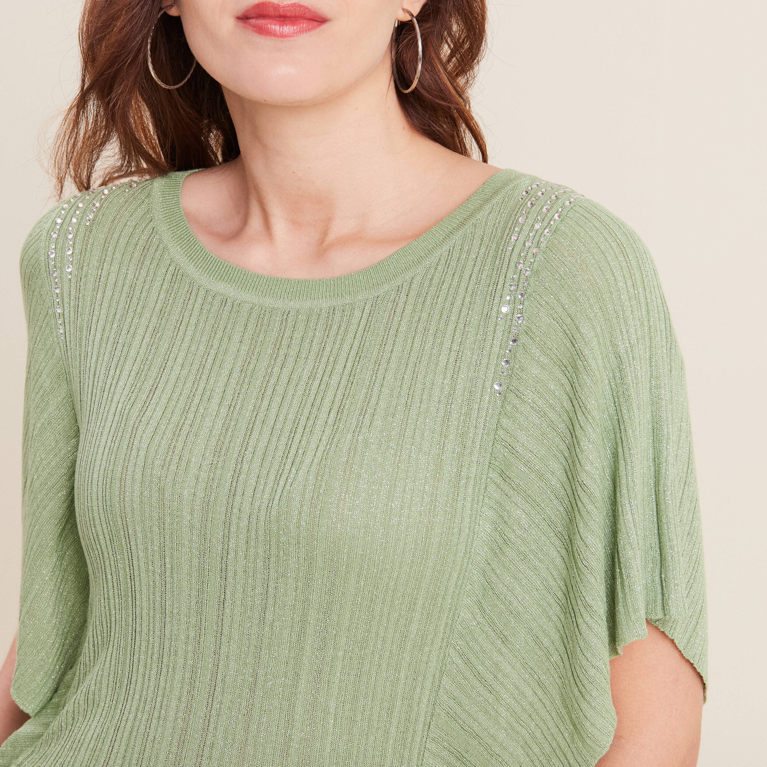 pull manches courtes papillons vert emeraude femme Pull manches courtes papillons vert émeraude femme