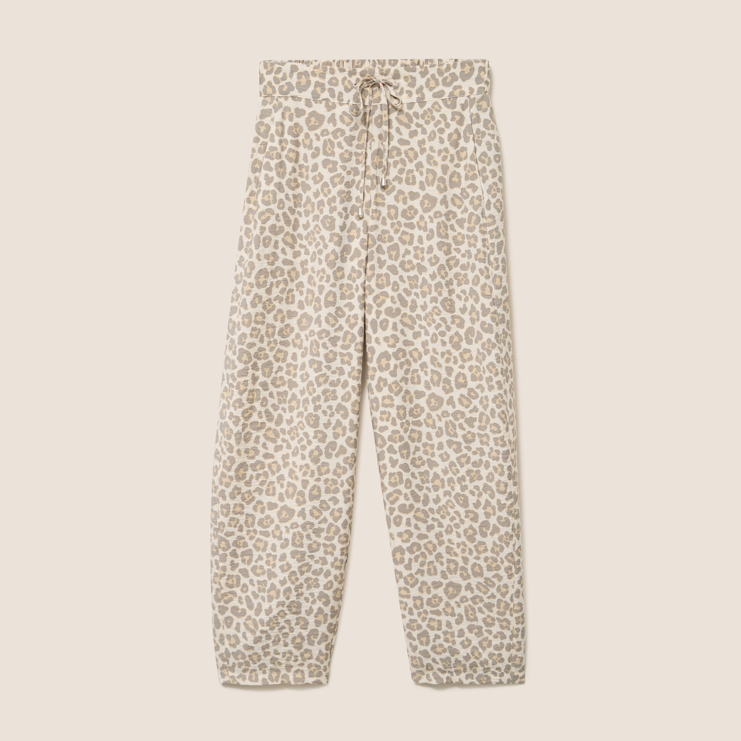 Pantalon coupe barrel taille haute blanc femme