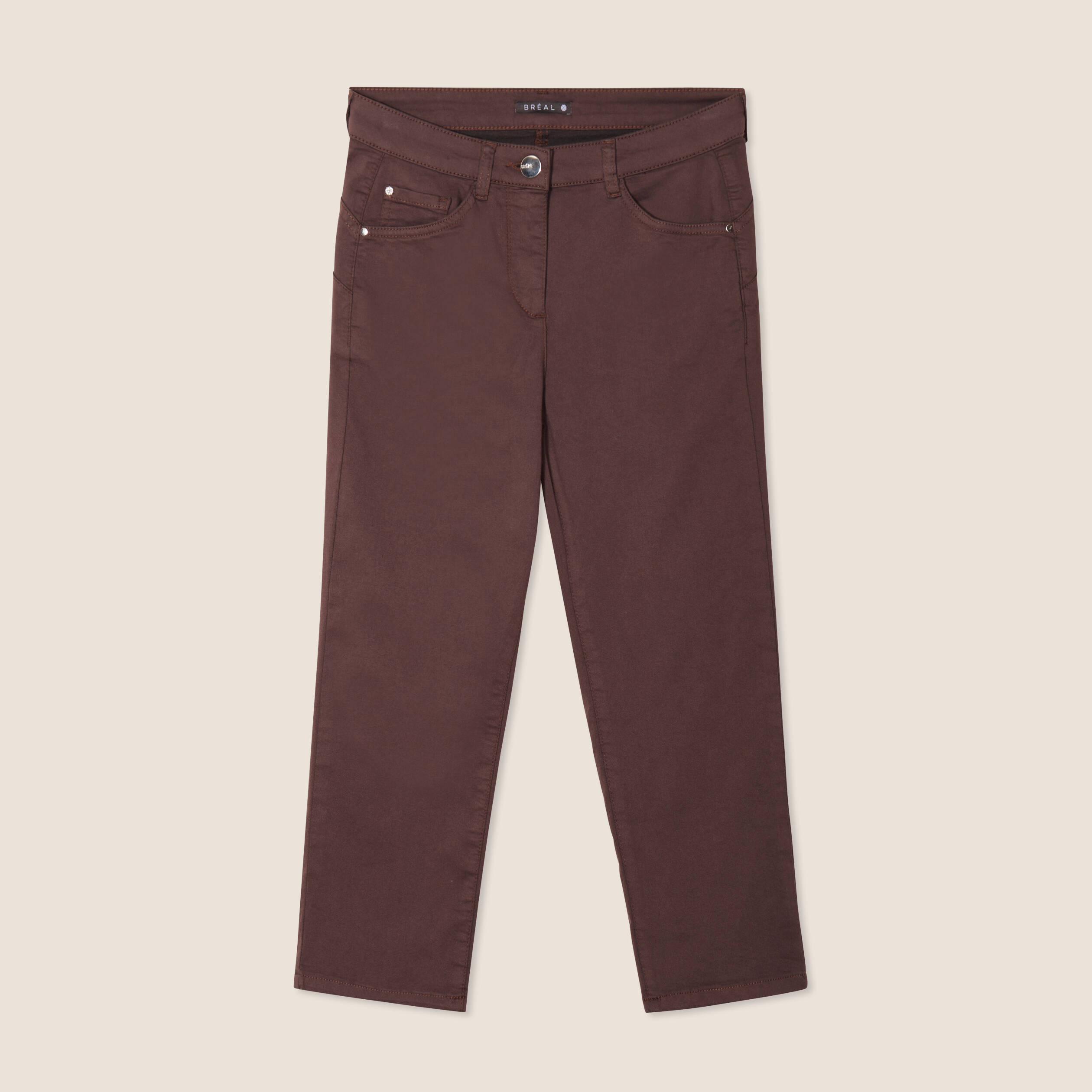 Pantacourt magique Le L&eacute;ger coupe droite marron femme
