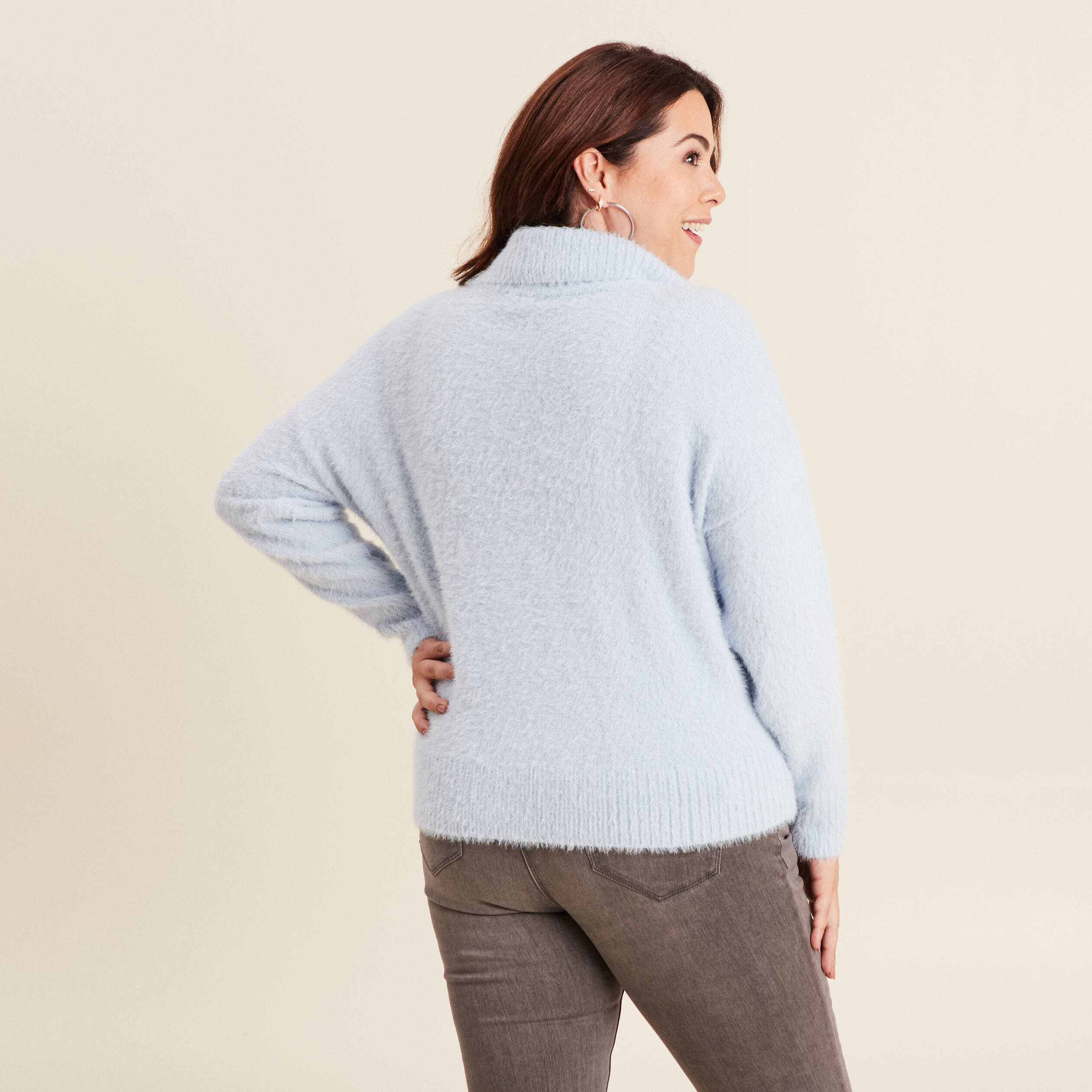 pull manches longues bleu pastel femme Pull manches longues bleu pastel femme