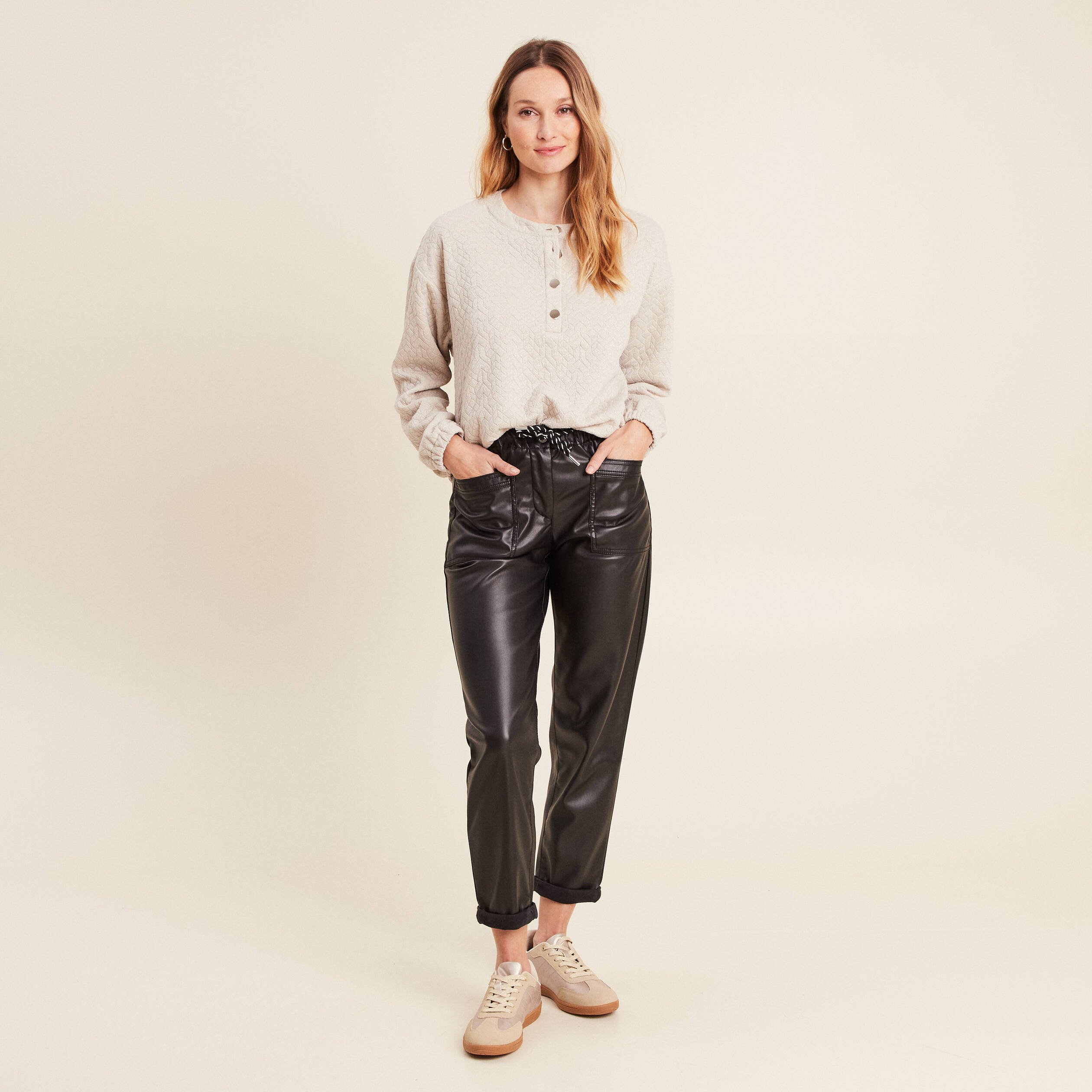 sweat manches longues beige femme Sweat manches longues beige femme