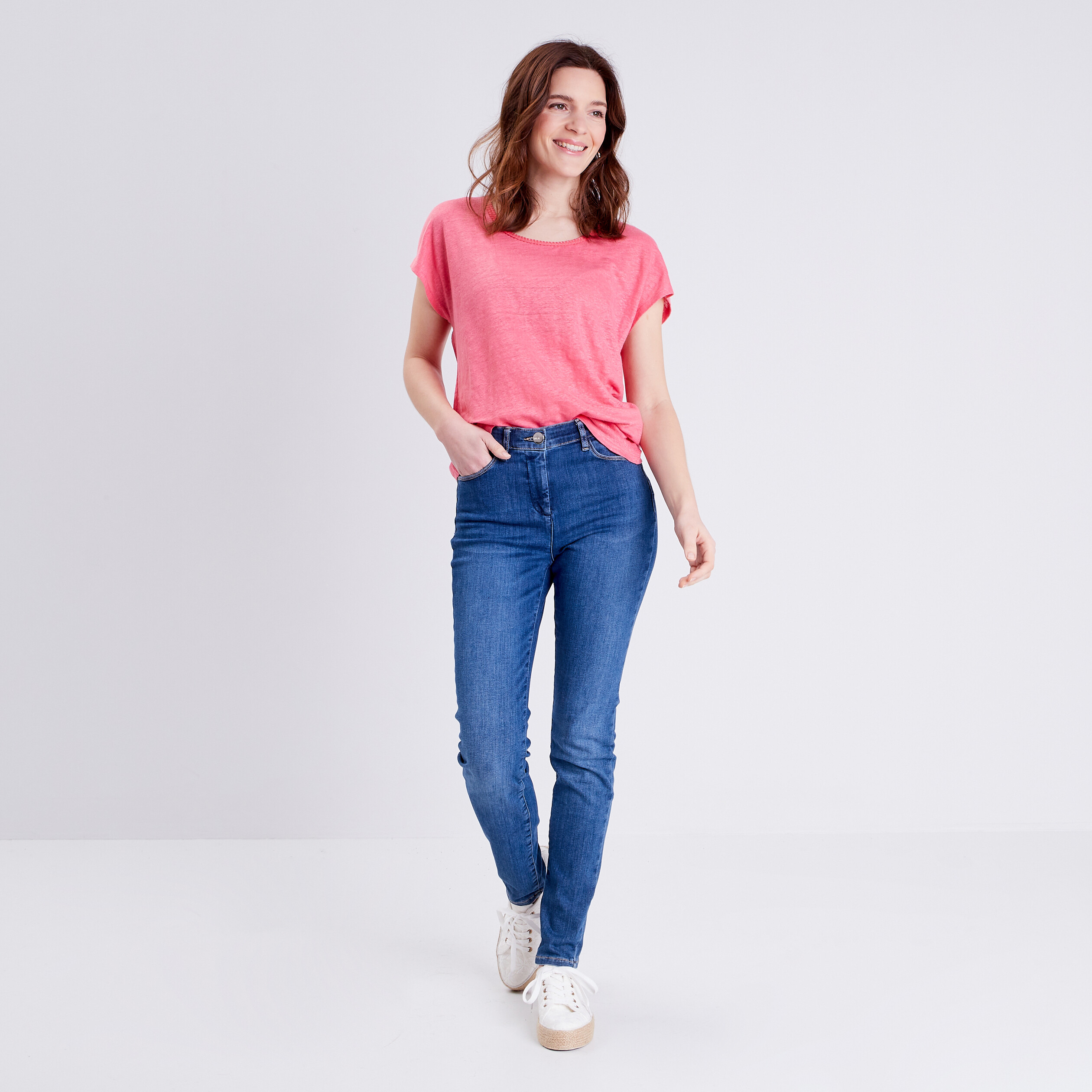 t shirt manches courtes rose fushia femme T-shirt manches courtes rose fushia femme