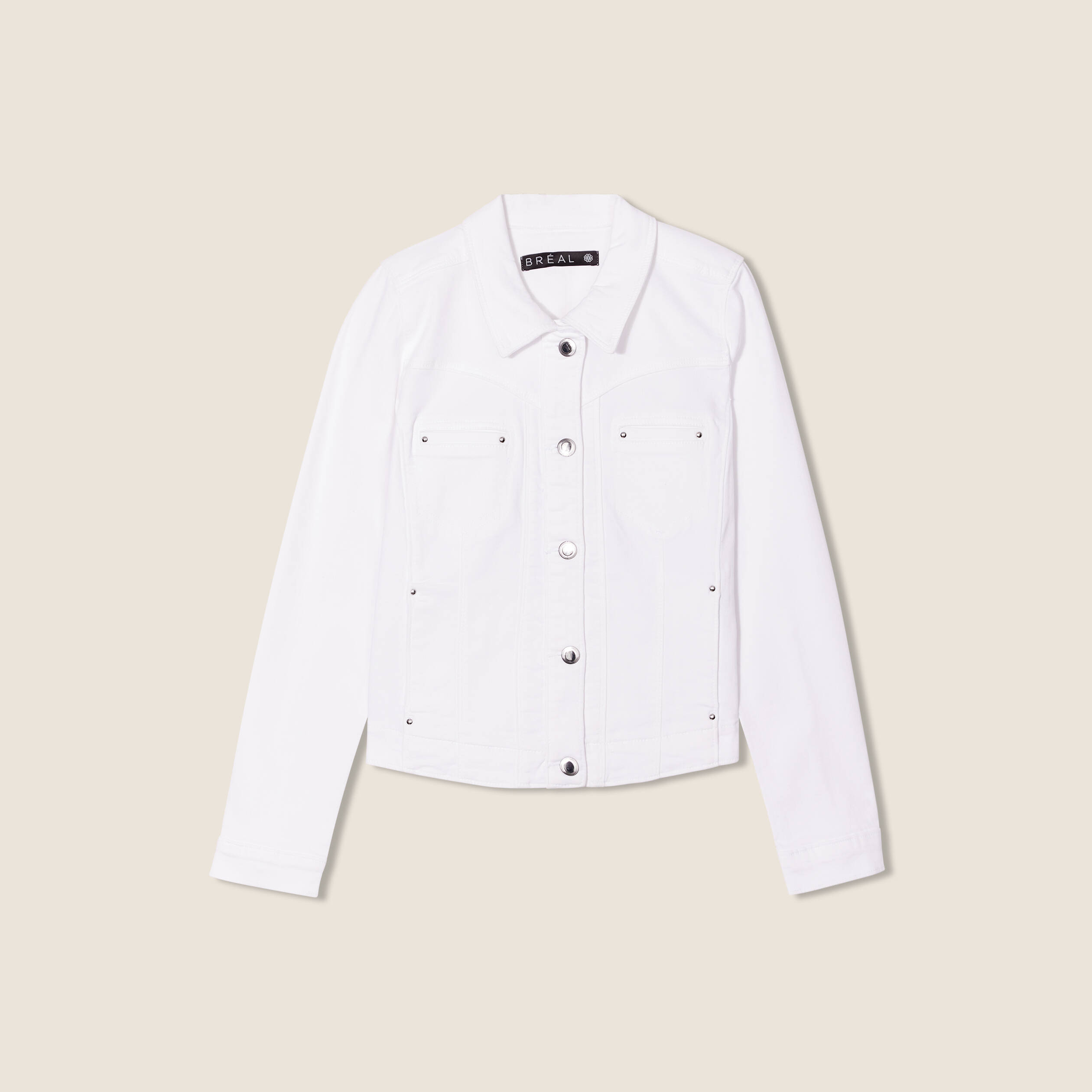 blouson ajuste boutonne ecru femme Blouson ajusté boutonné ecru femme