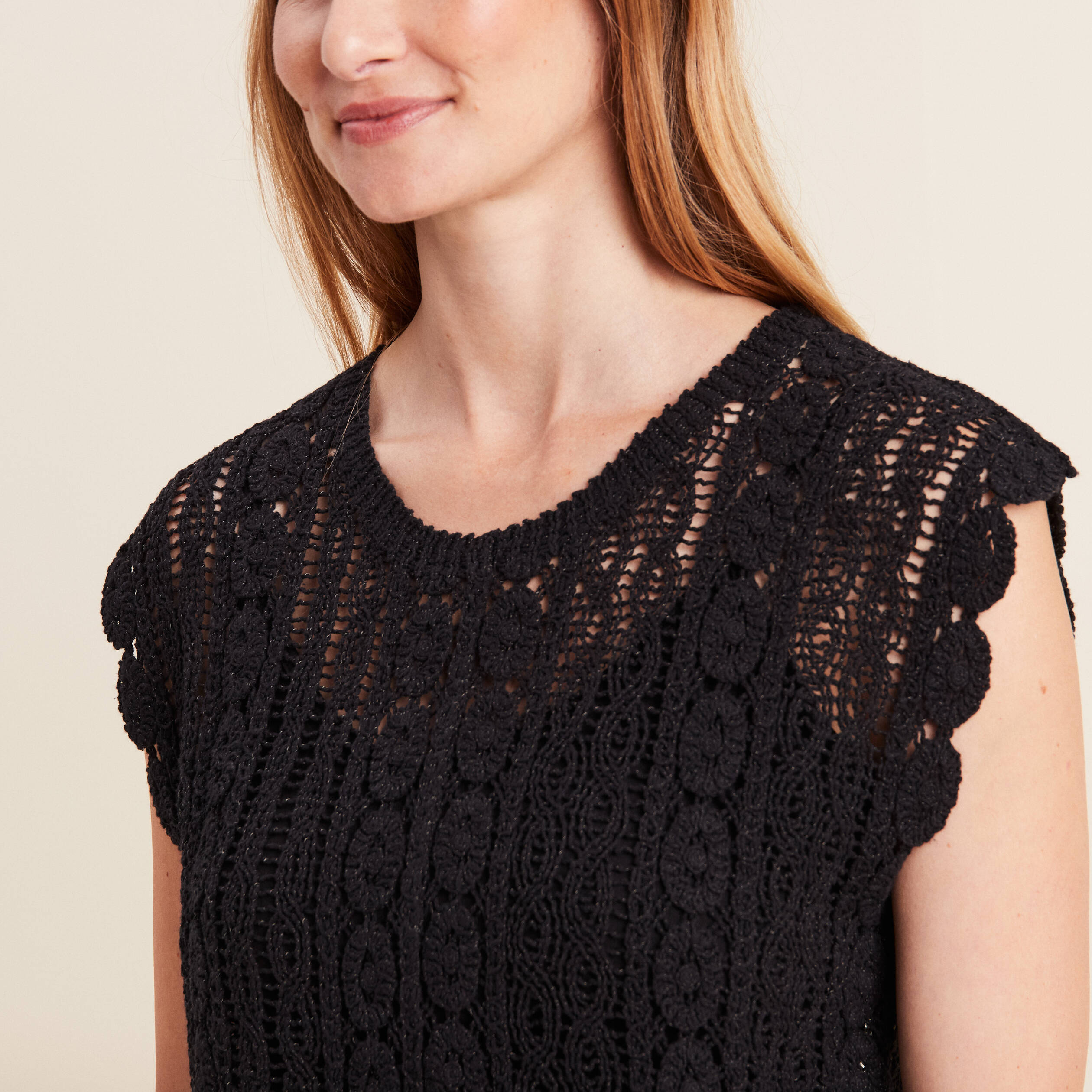 debardeur macrame noir femme Débardeur macramé noir femme