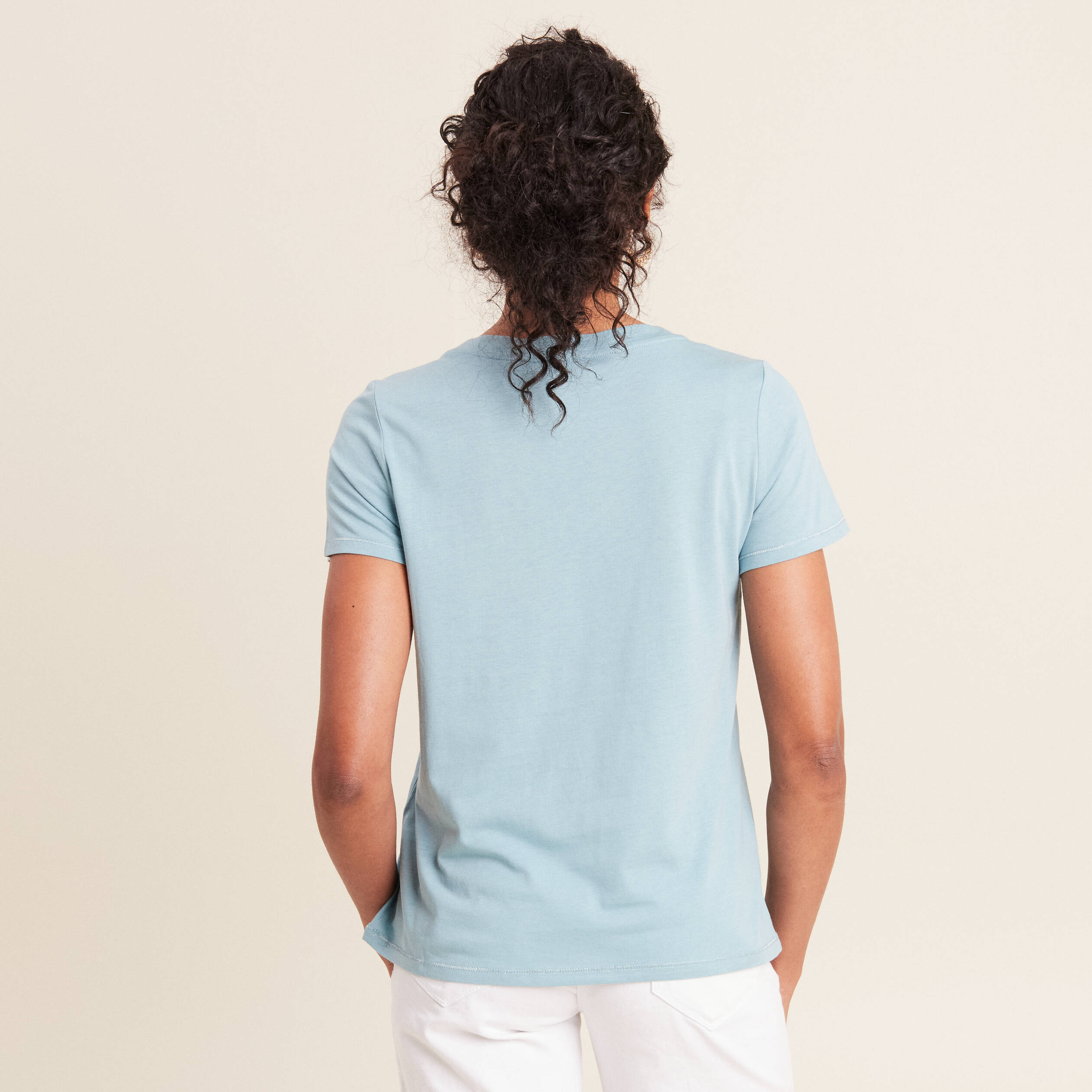 t shirt manches courtes bleu gris femme T-shirt manches courtes bleu gris femme