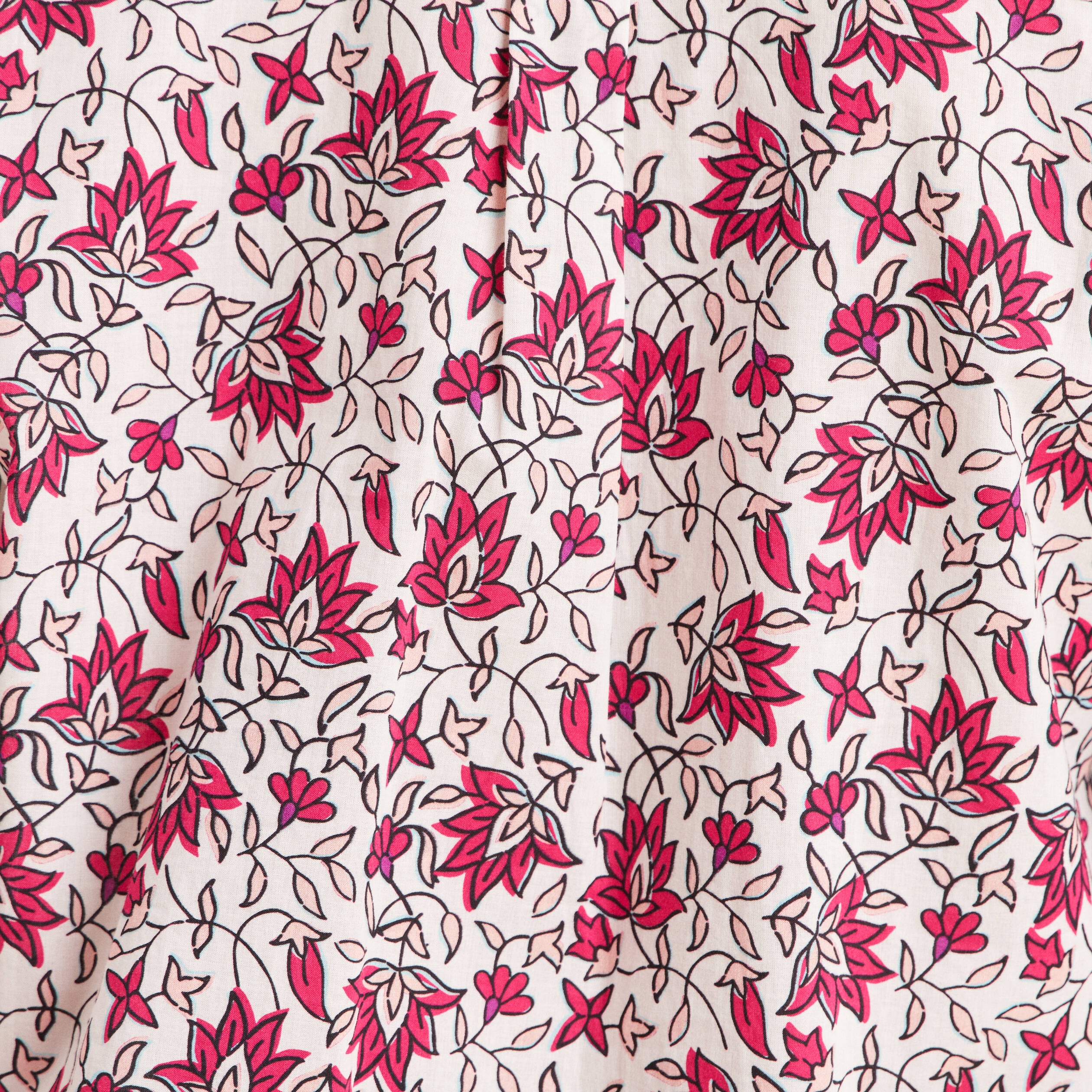 Chemise droite manches longues fluide rose femme