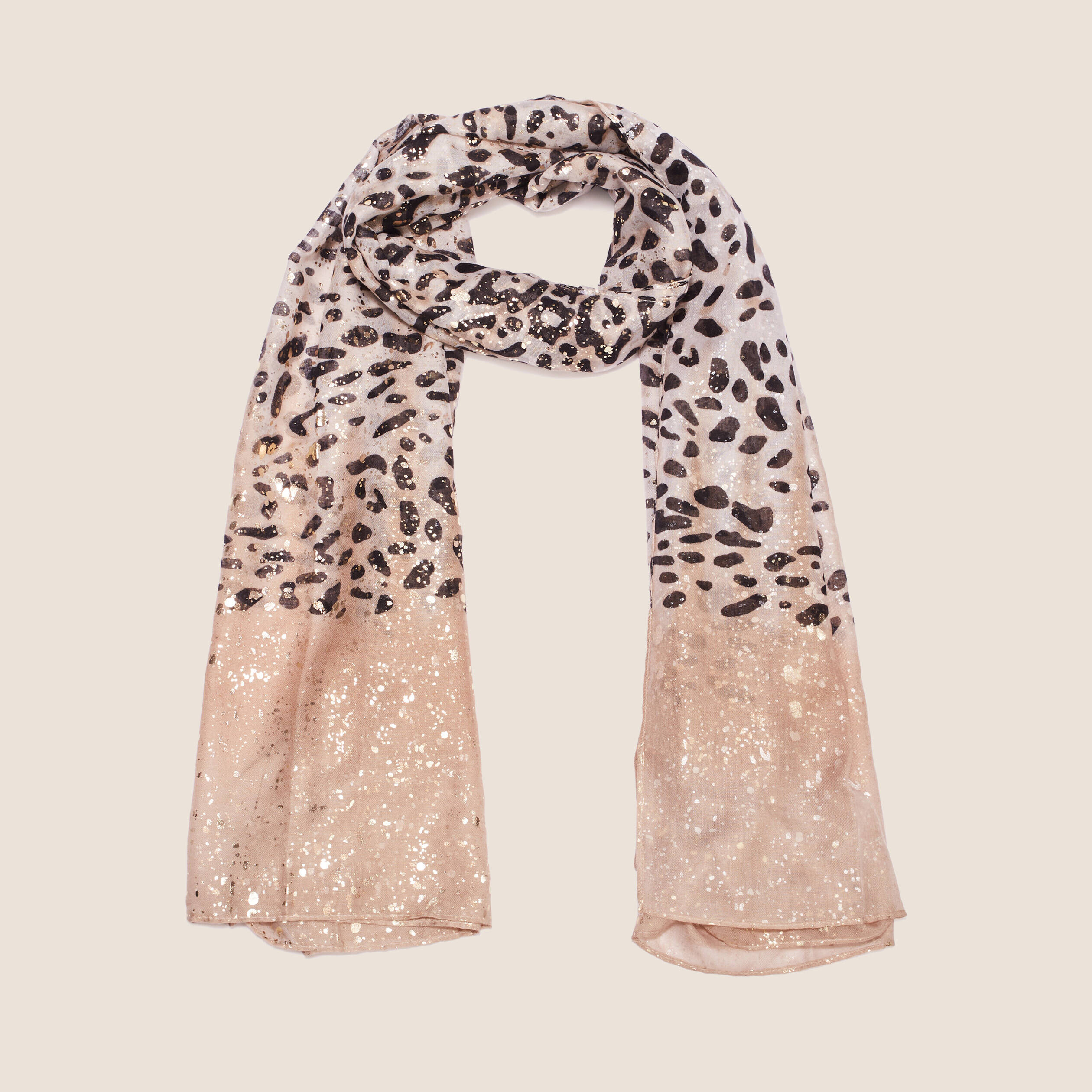 Foulard fin avec brillance ecru femme