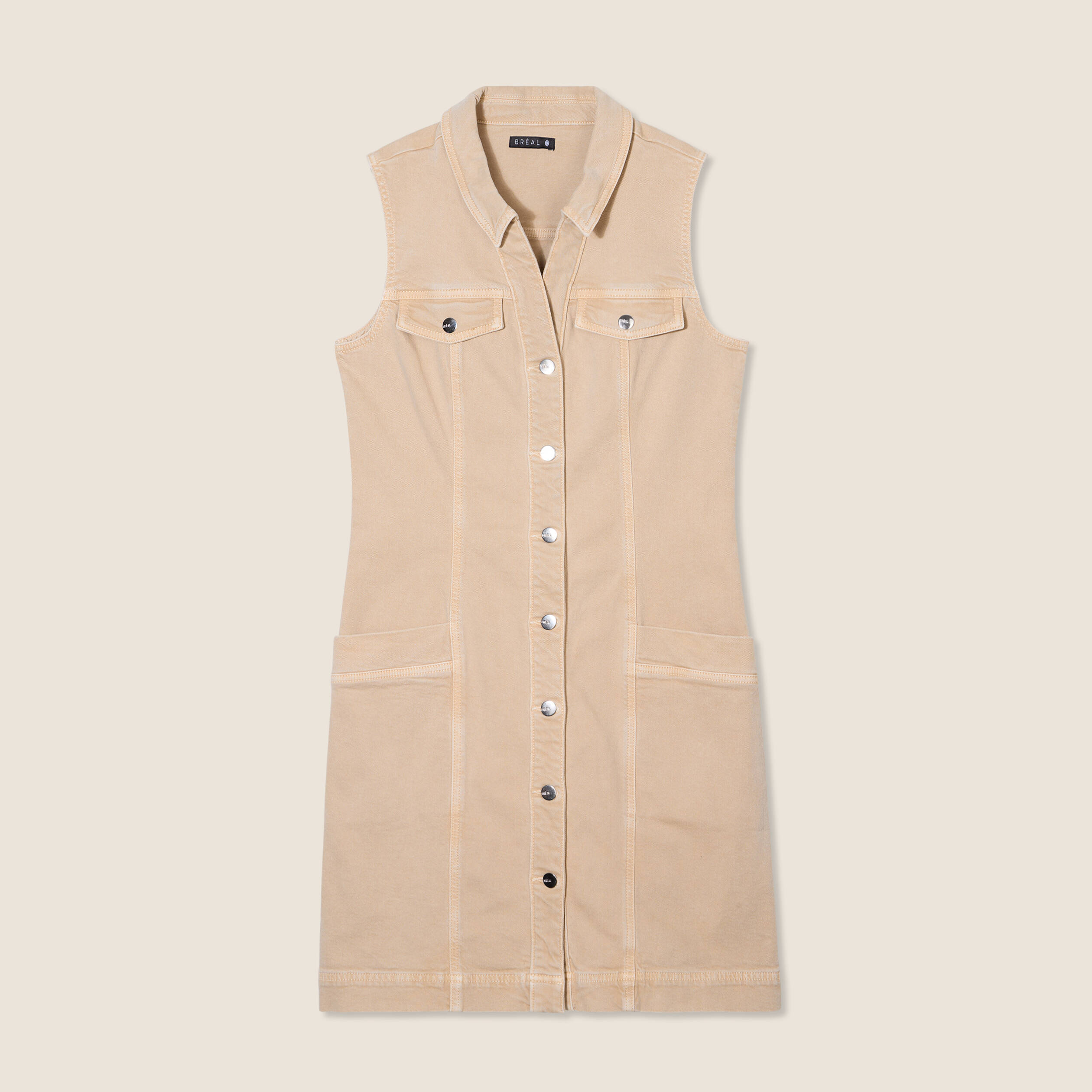 robe droite en jean denim beige femme Robe droite en jean denim beige femme