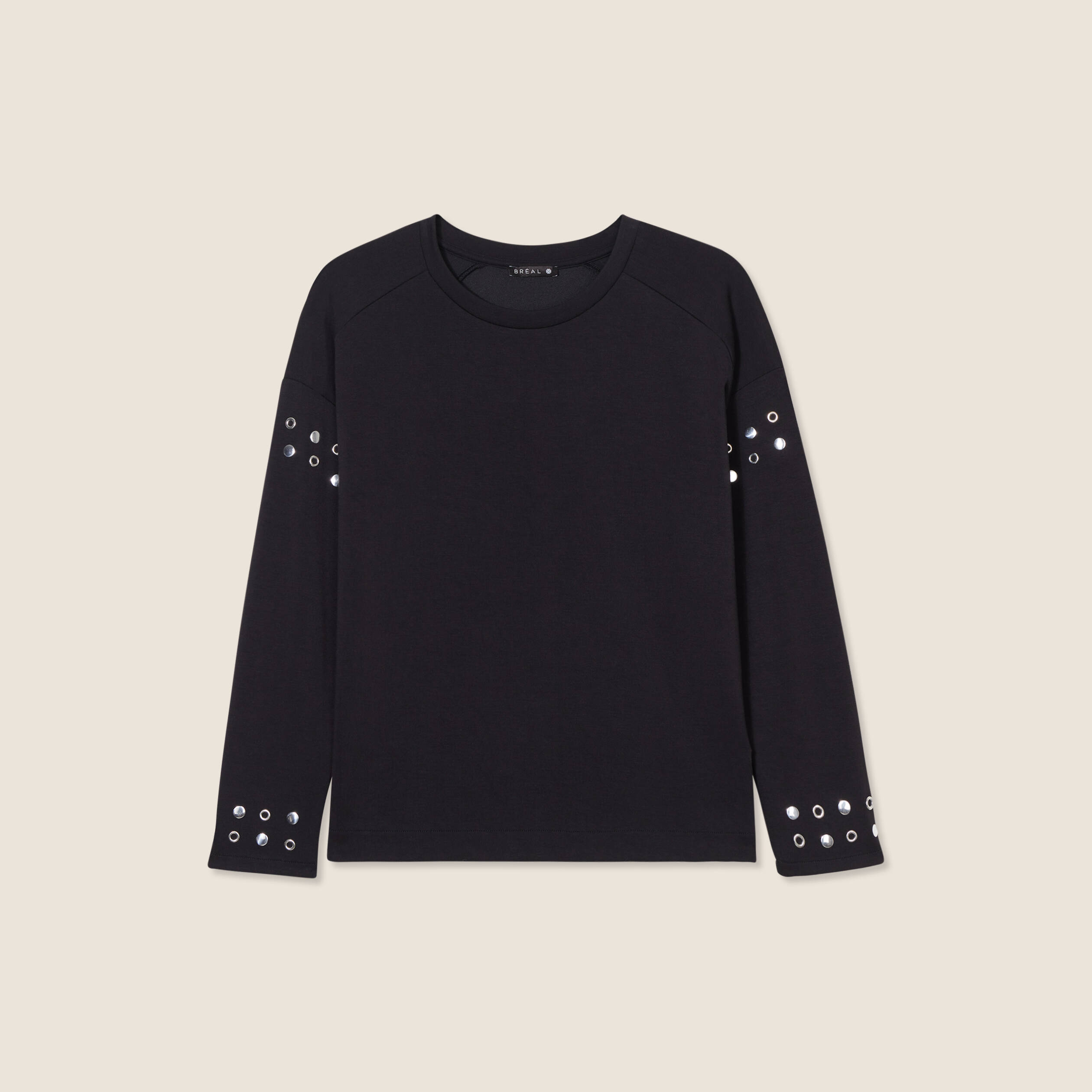 sweat manches longues clous noir femme Sweat manches longues clous noir femme