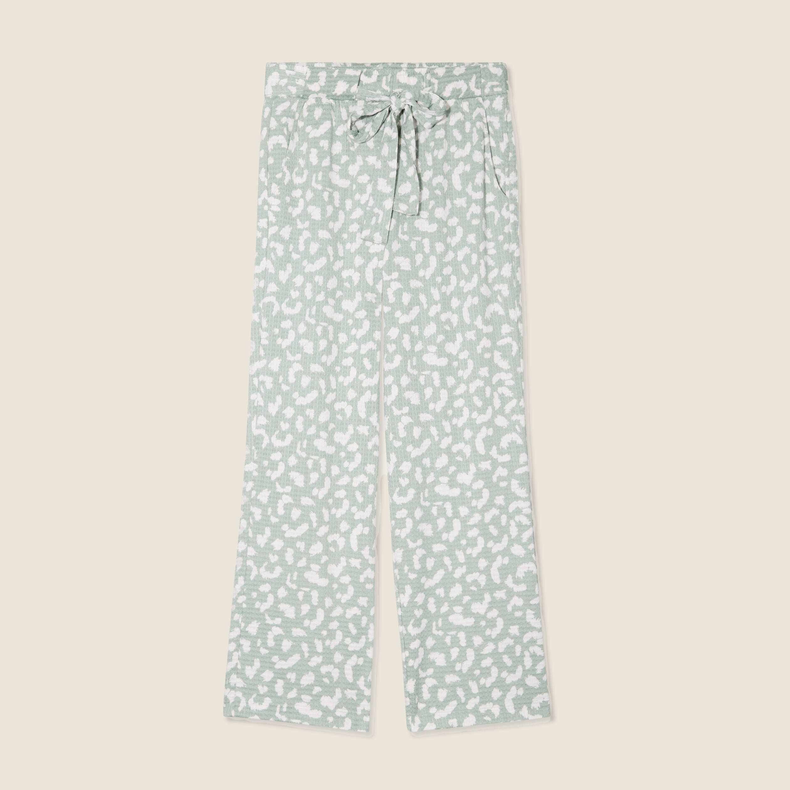 Pantalon coupe large 7/8&egrave;me taille haute taupe femme