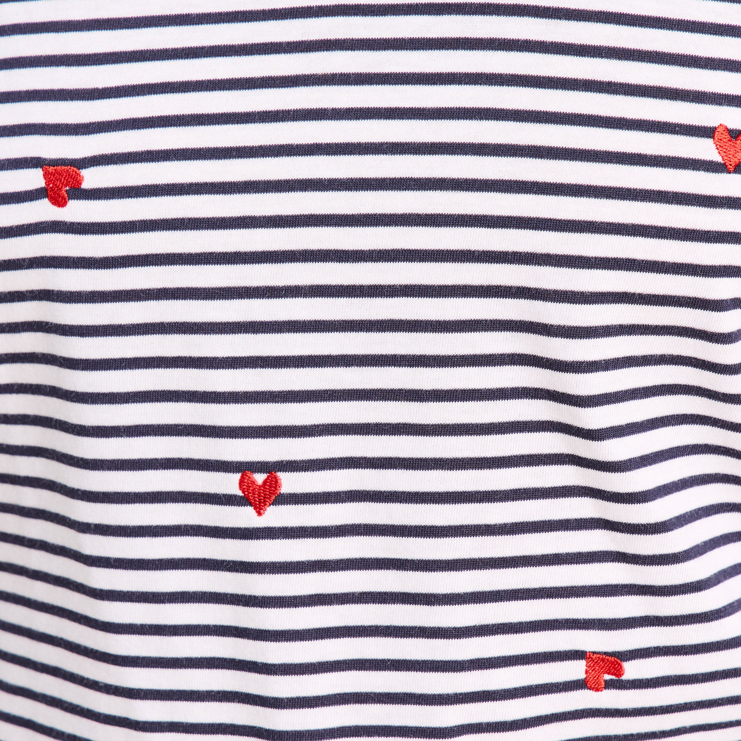 T-shirt droit broderie manches courtes bleu femme