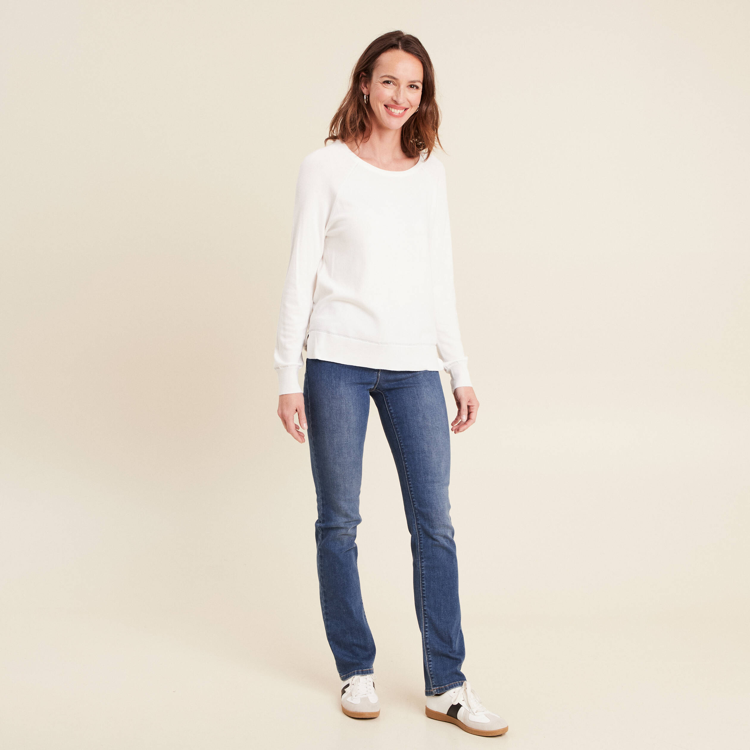 pull col rond ecru femme Pull col rond ecru femme